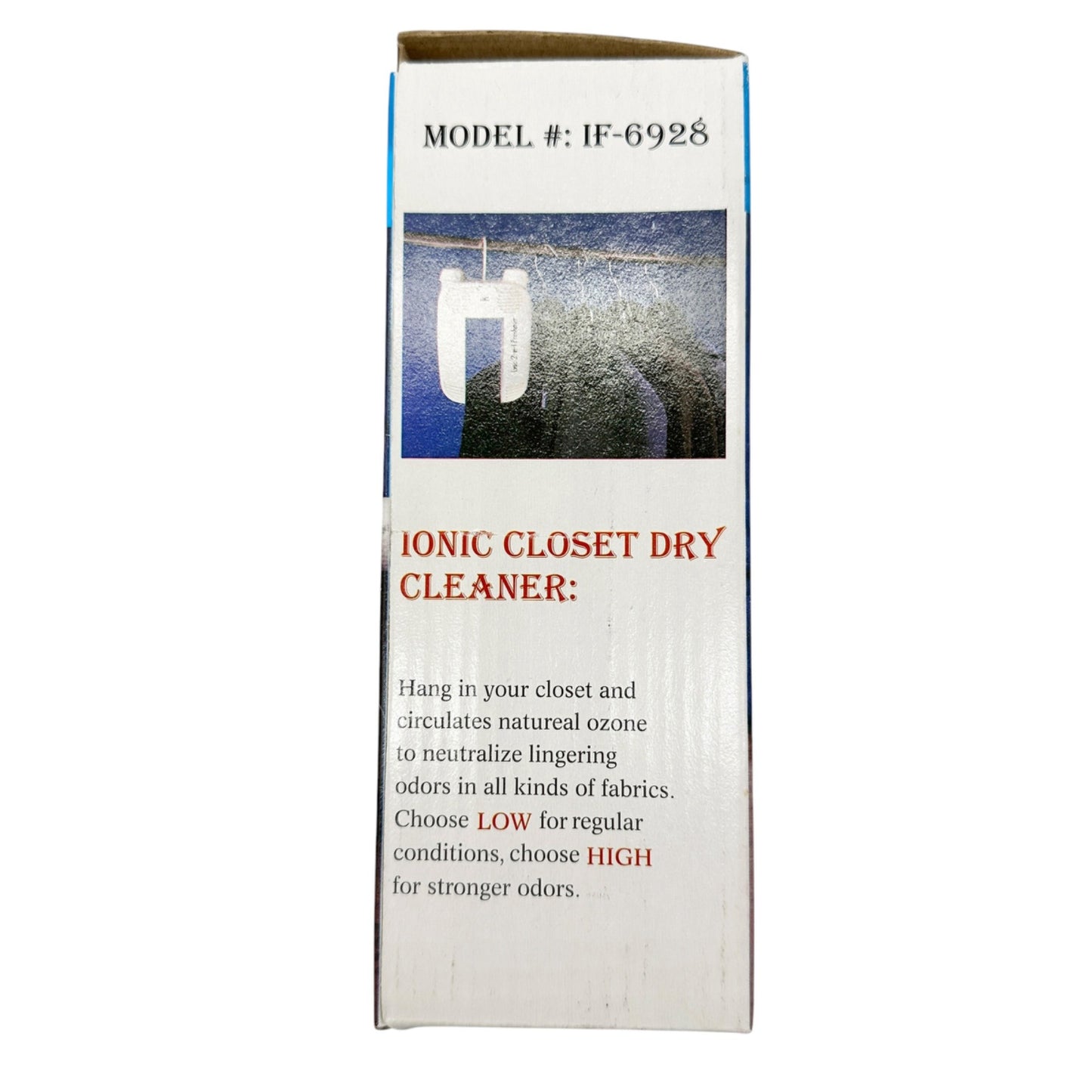 Ionic 2 In 1 Freshener for Shoes or Closet Odors or Moisture -Power Adapter+Hook