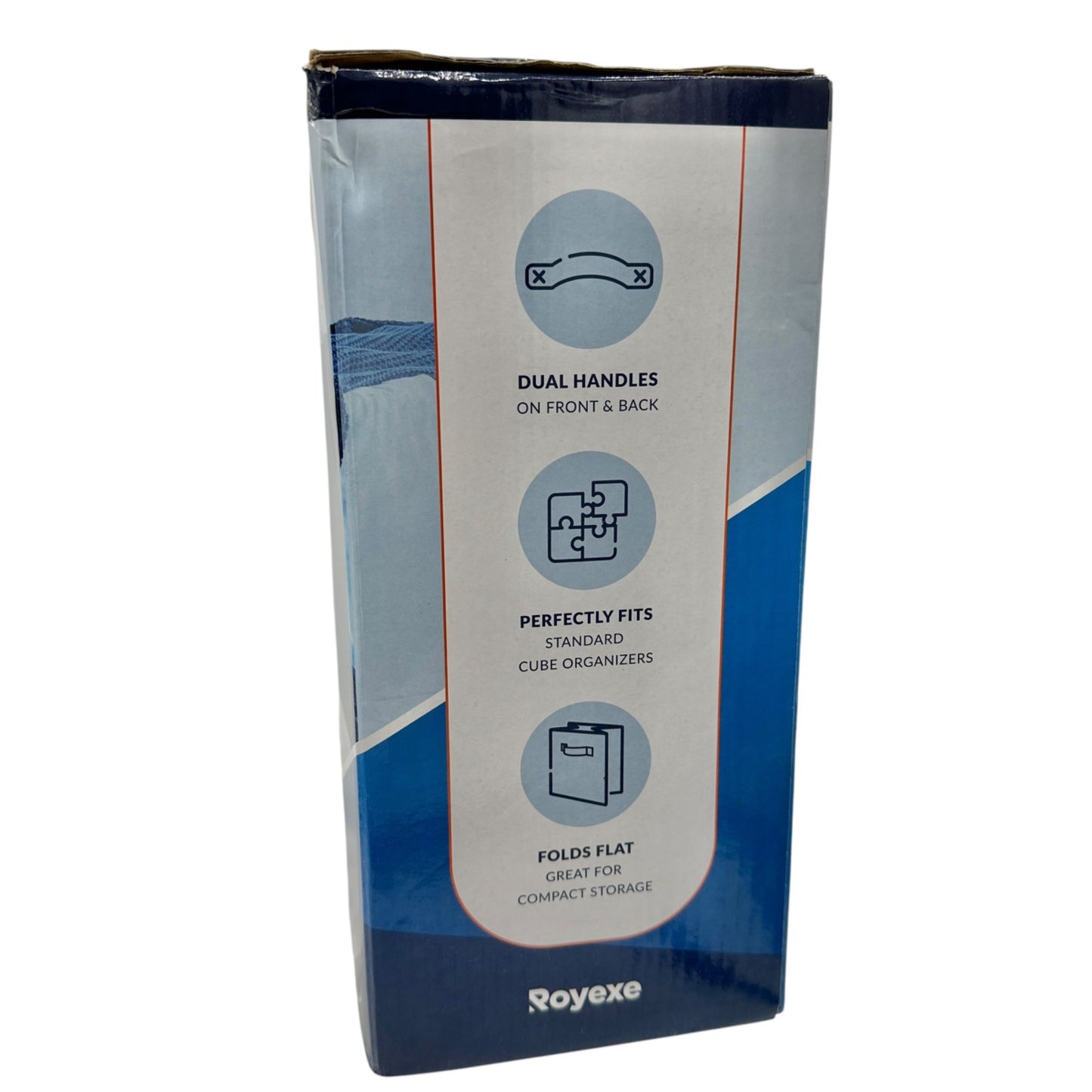 Royexe Fabric Storage Cubes 8-Pack With Dual Handles Light Grey New in Box