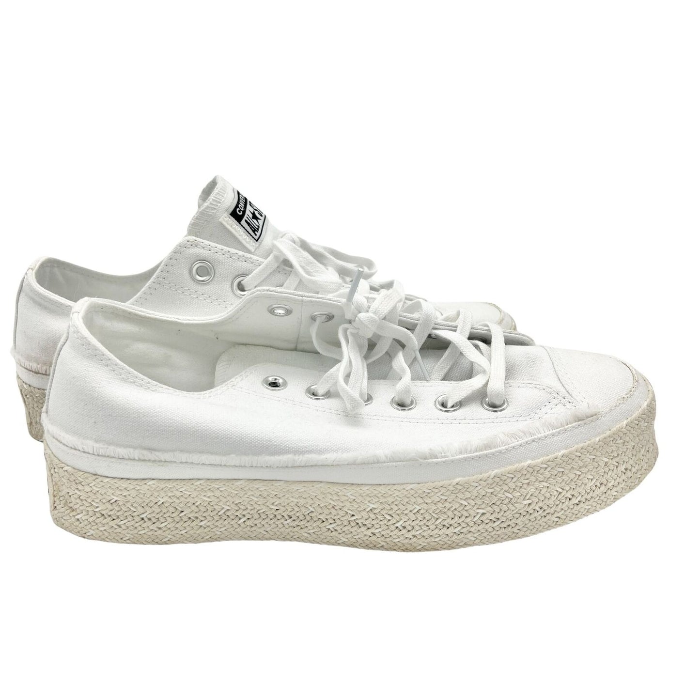 Converse All Star 9.5 White Canvas Espadrille Low Shoes