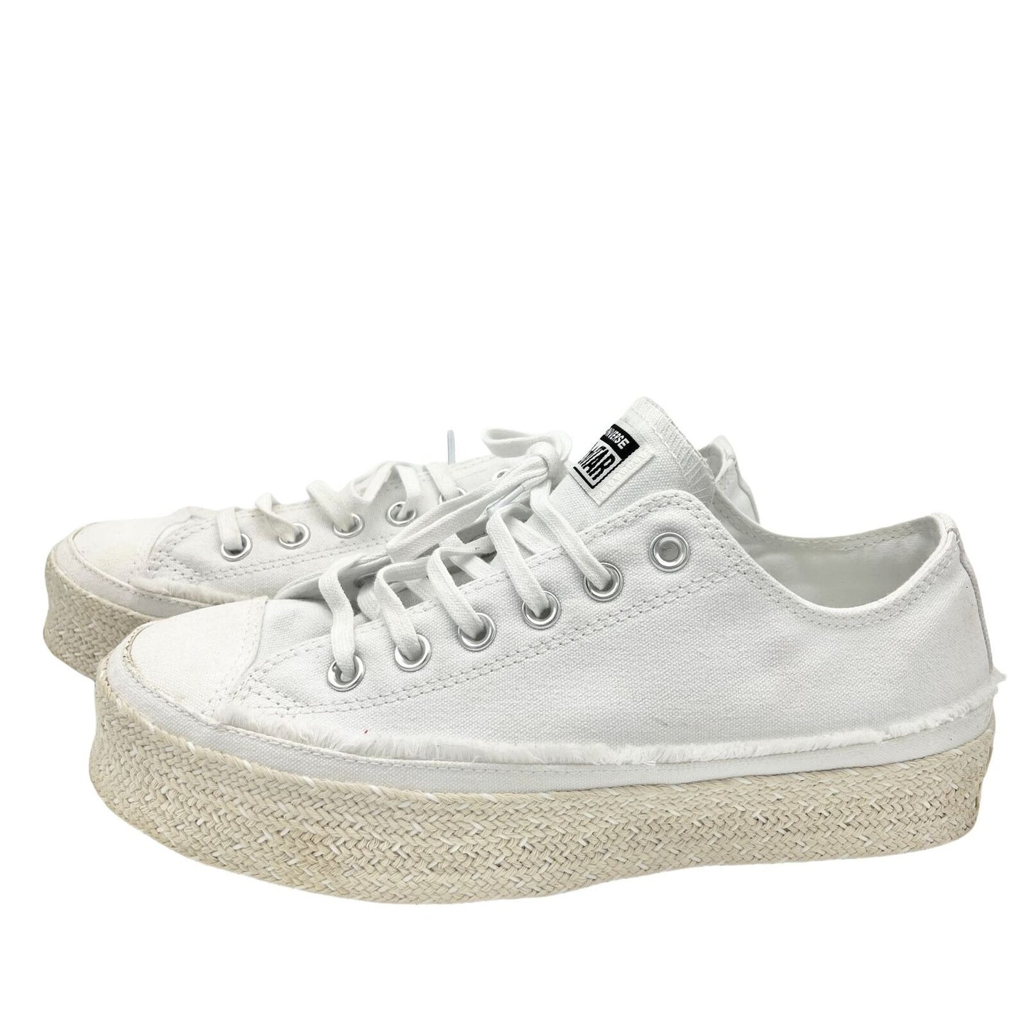 Converse All Star 9.5 White Canvas Espadrille Low Shoes