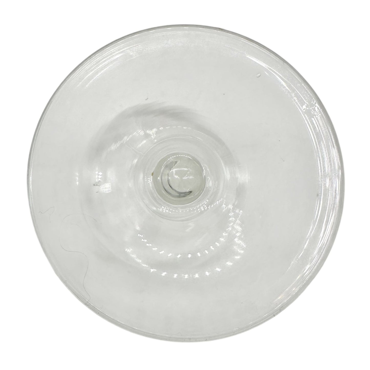 Vintage Clear Etched Crystal Stemmed Glass With Floral Design