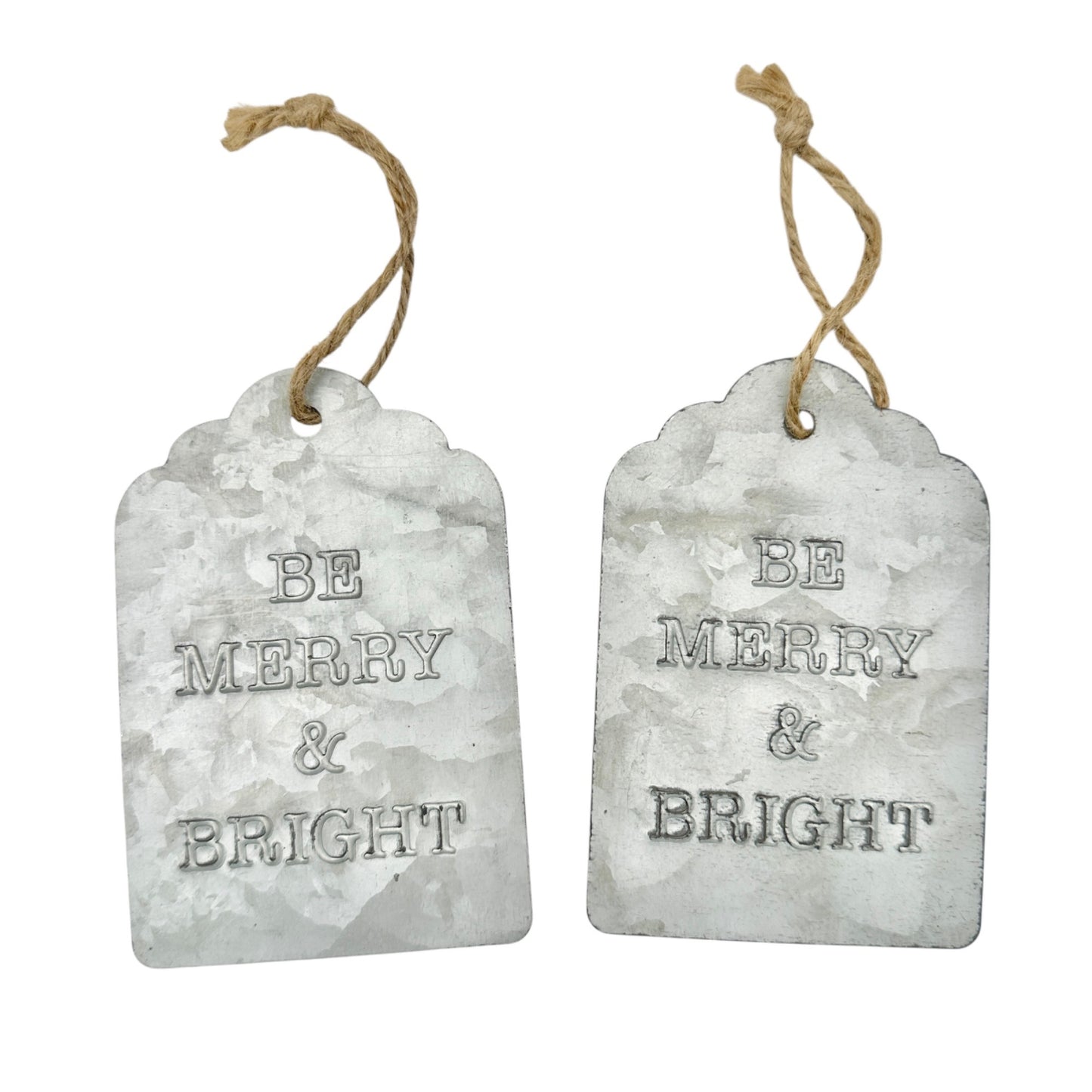 Galvanized Metal Holiday Wall Décor Set Let It Snow Be Merry Bright Twine Hanger