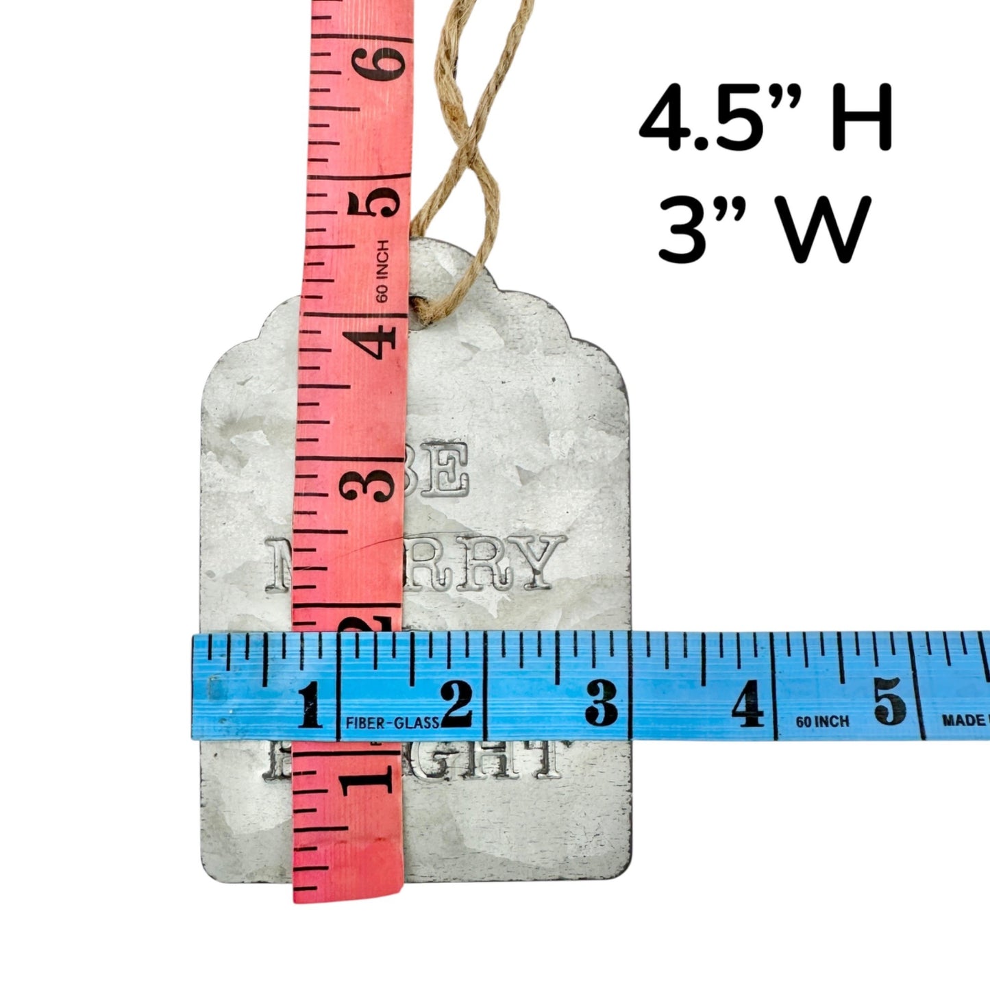 Galvanized Metal Holiday Wall Décor Set Let It Snow Be Merry Bright Twine Hanger