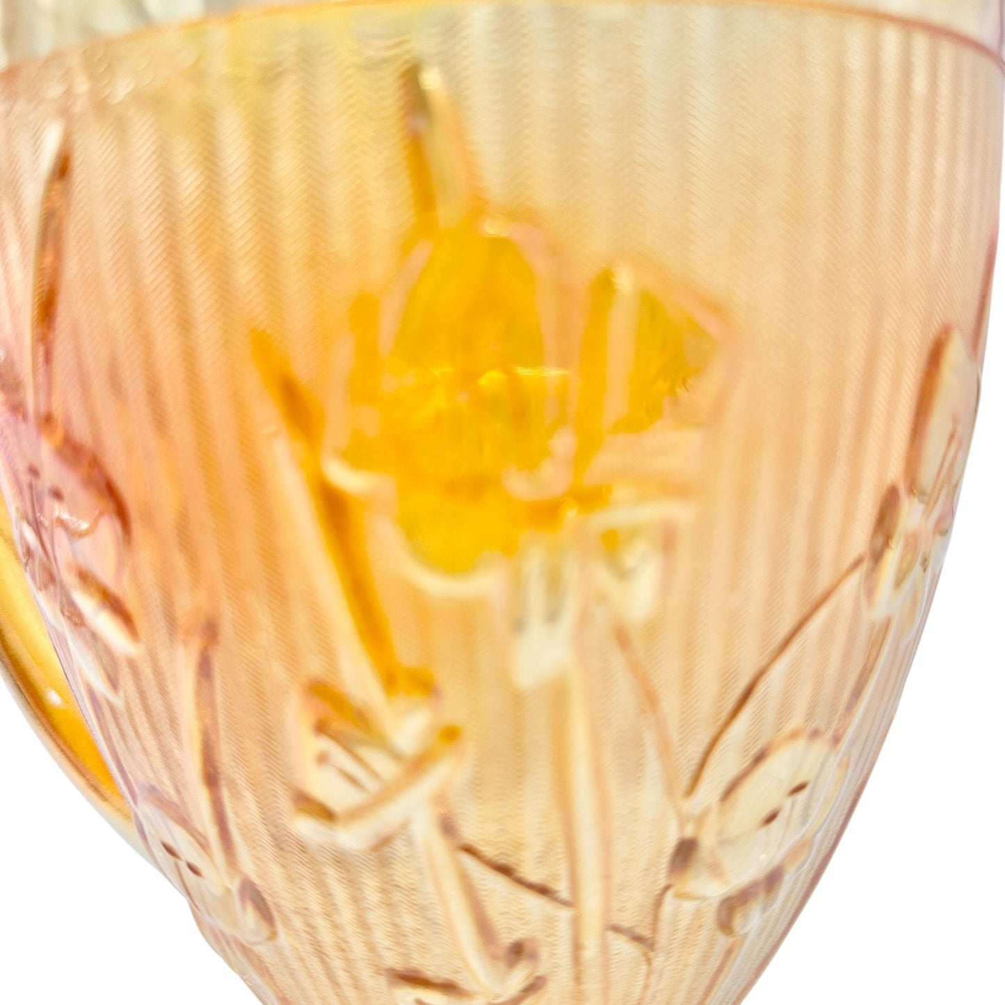 Jeannette Iris & Herringbone Marigold Pitcher 9 inch Carnival Glass