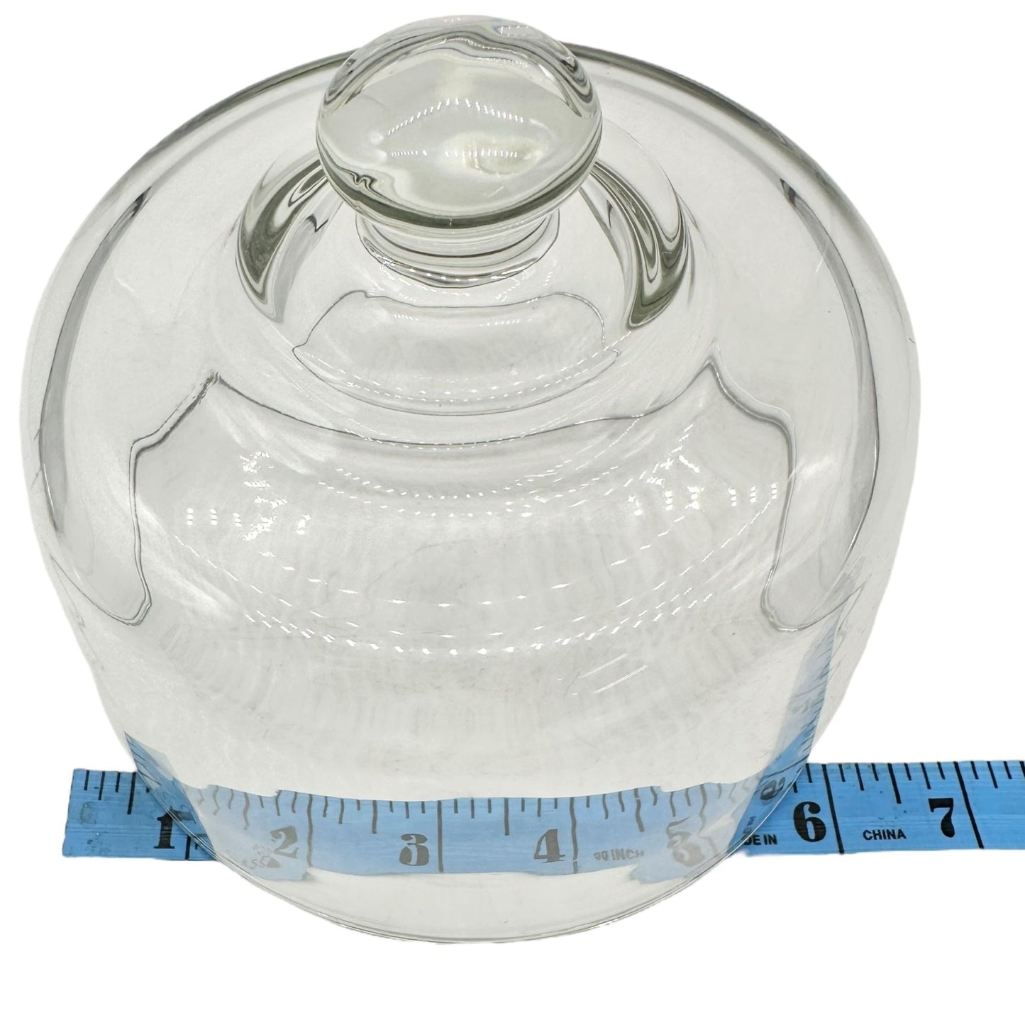 Clear Glass Dome Pastry Cover With Knob Handle 6 Inches Diameter