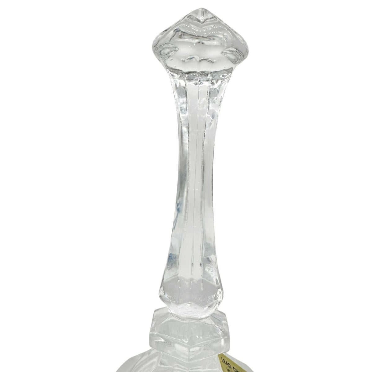Lead Crystal Decorative Bell With Etched Rose Design Made In Taiwan 8" Tall