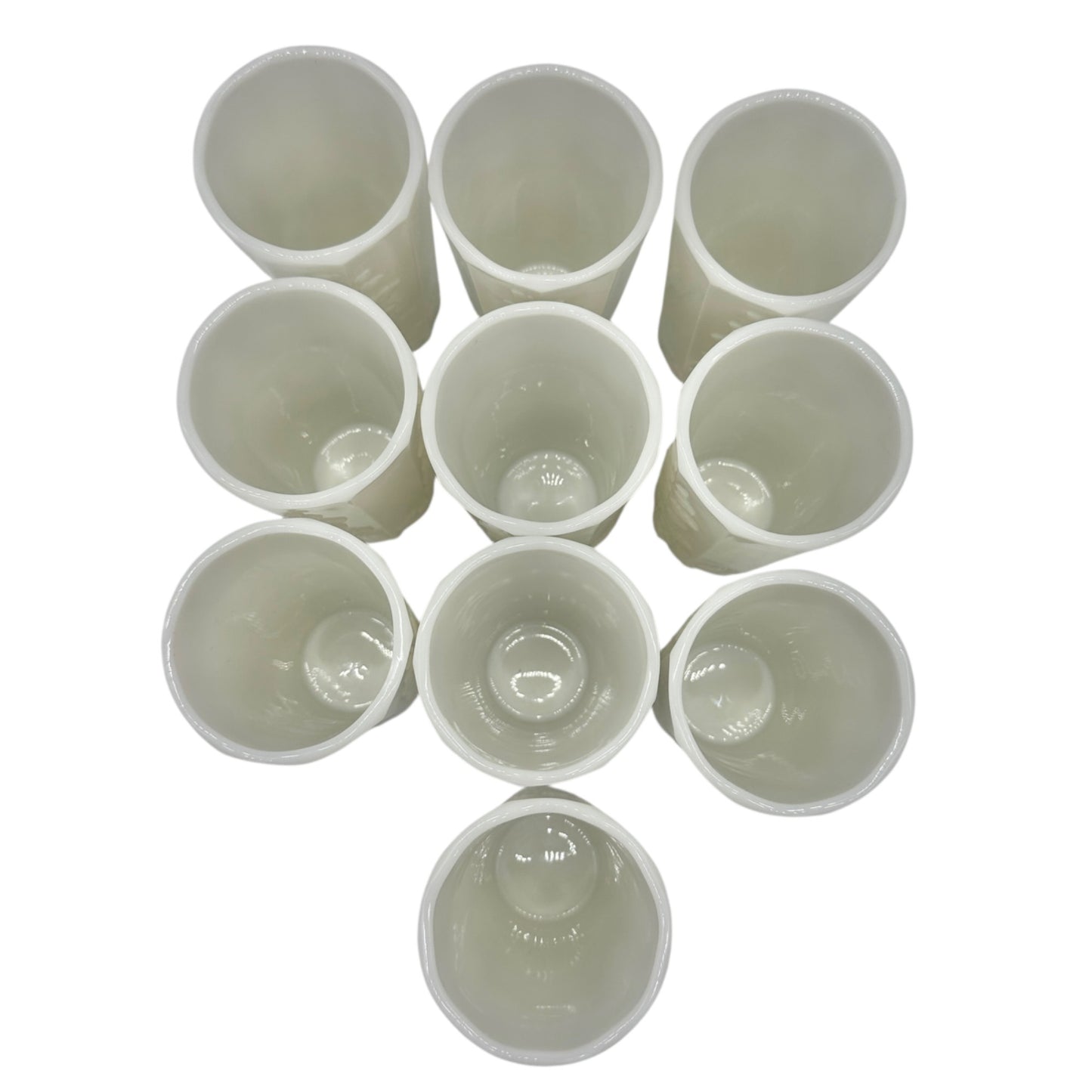 Westmoreland Milk Glass Coolers Set of 10 Grape Pattern 8oz Glasses Tumblers