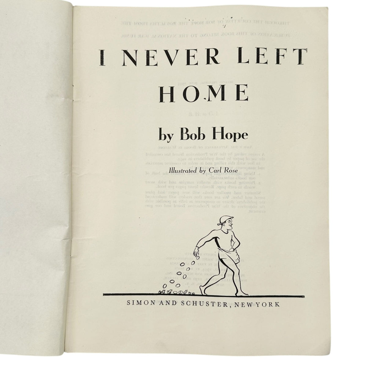 Bob Hopes Own Story I Never Left Home 1944 Paperback WWII Humorous Memoir