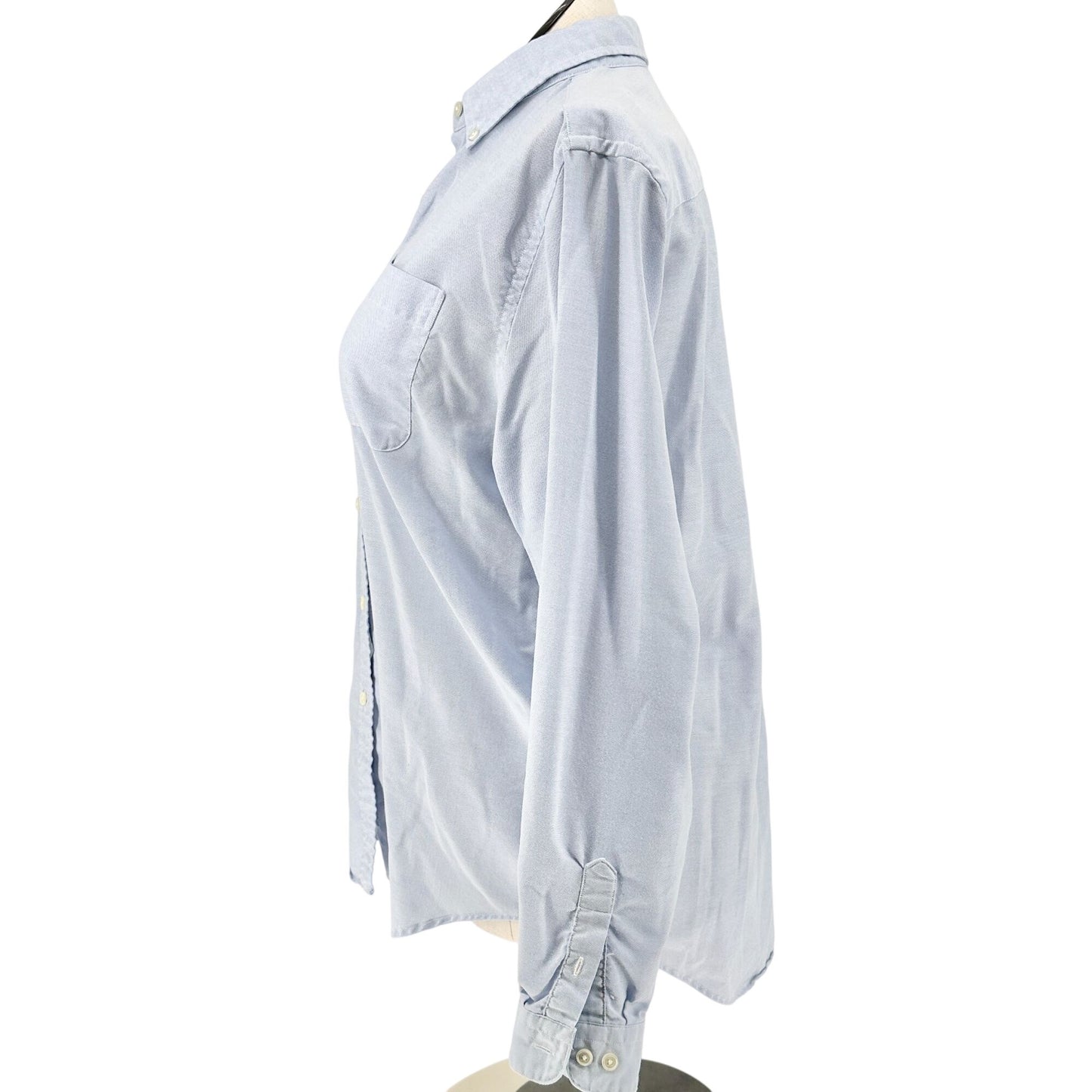 Lands End Button Down Dress Shirt Tailored Womens 18 Tall Cotton Poly USA Made