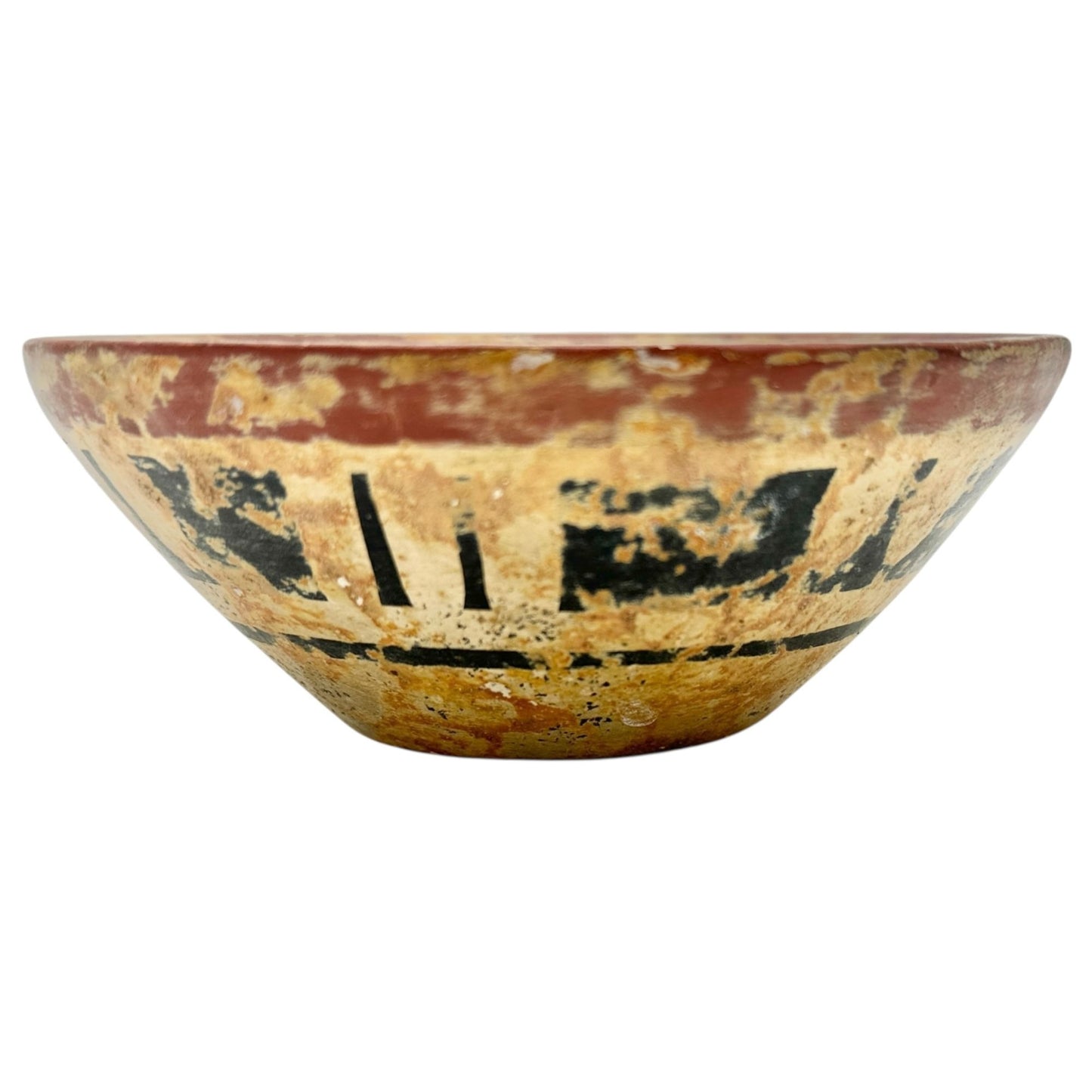 Vintage Replica of Antique Primitive Handmade Clay Bowls Geometric Design