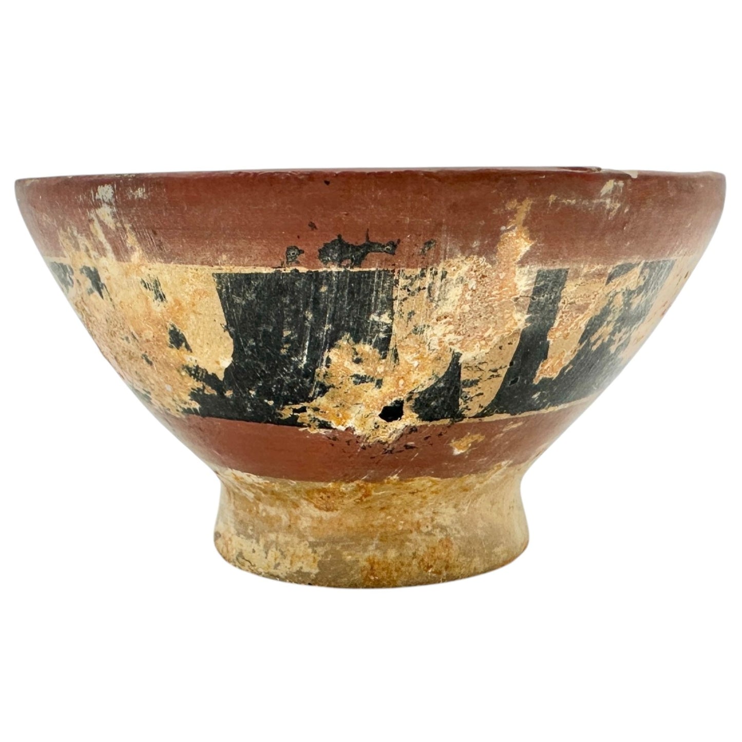 Vintage Replica of Antique Primitive Handmade Clay Bowls Geometric Design