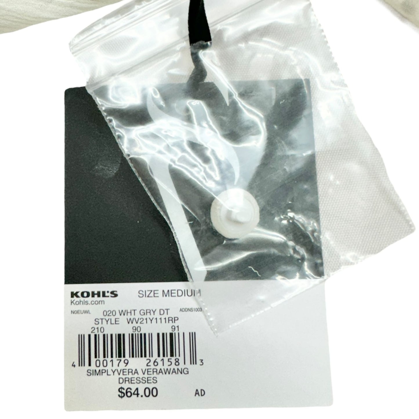 Simply Vera Vera Wang Dress Womens M White Beige Floral Print Ruffled Chiffon LS