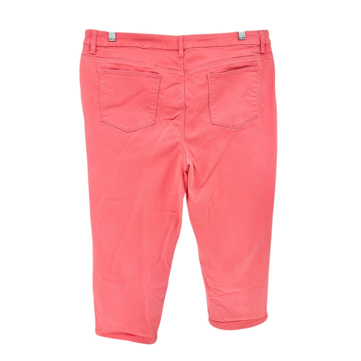 Chicos Size 3 Capri Pants Womens XL 16 Pink Cotton Blend Stretch Pockets