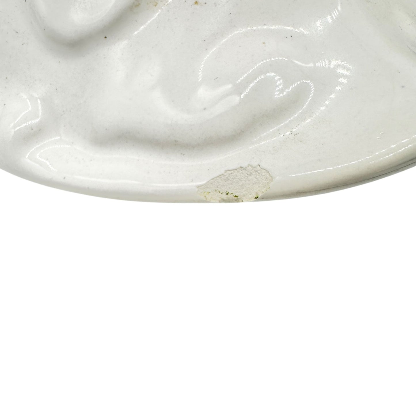 Antique Alcabaca Portugal Planter Centerpiece Fruit Bowl White Ceramic 17x8x6.5