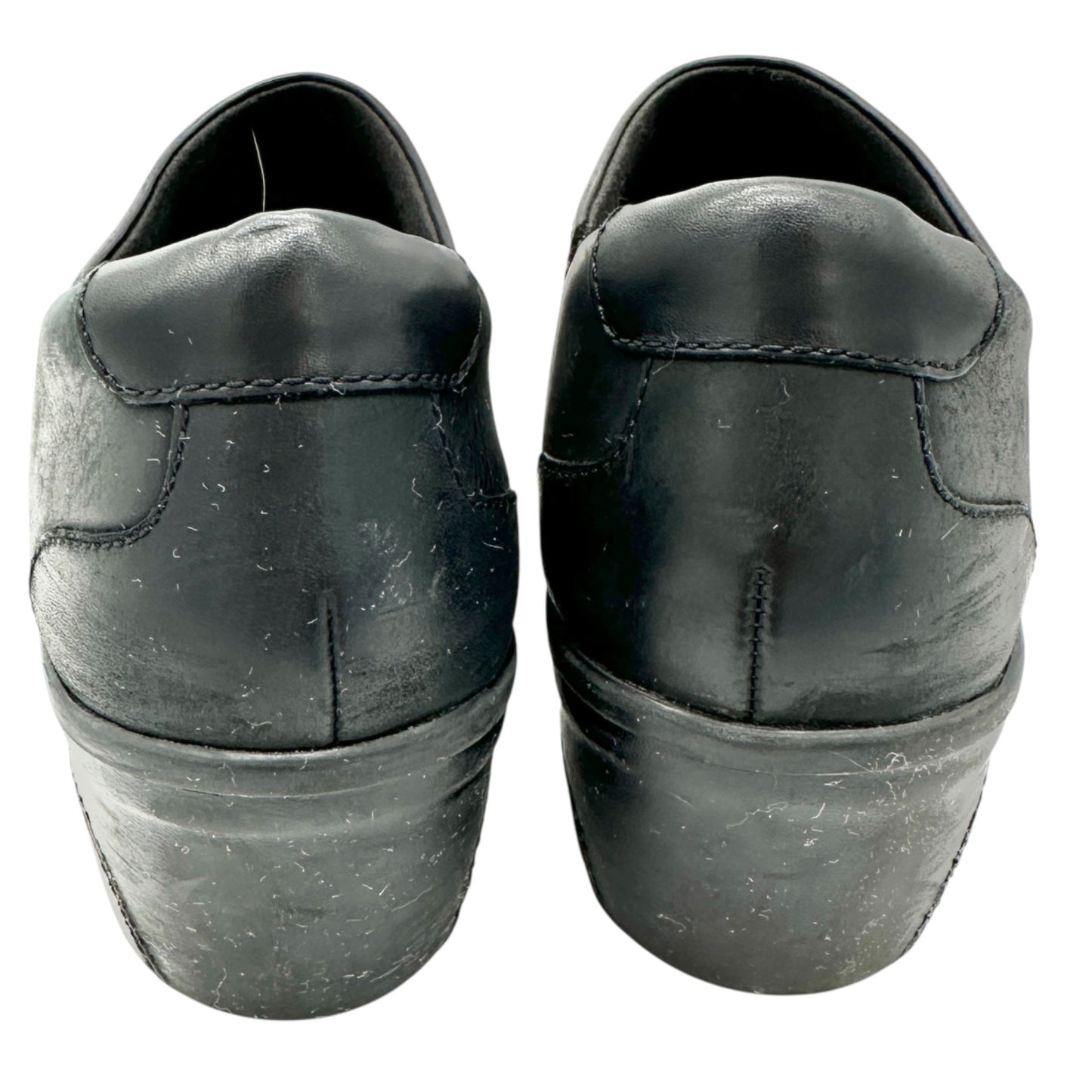 Collection by Clarks Marion Helen Clogs Womens 9.5W Black Leather Wedge Slip Ons