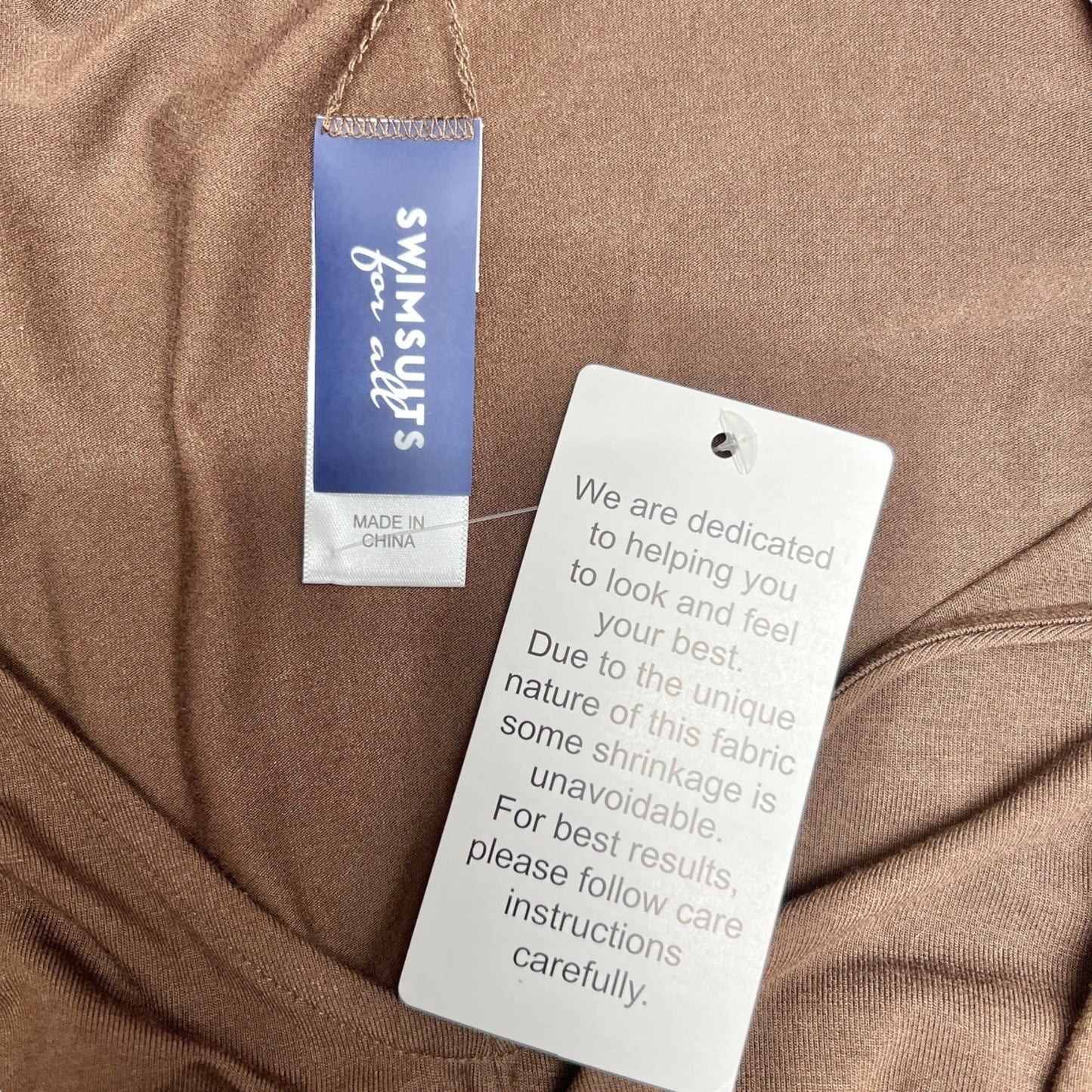 Swimsuits For All Cover-Up Dress 18/20 Brown Drawstring Waist Lace Hem Side Slit