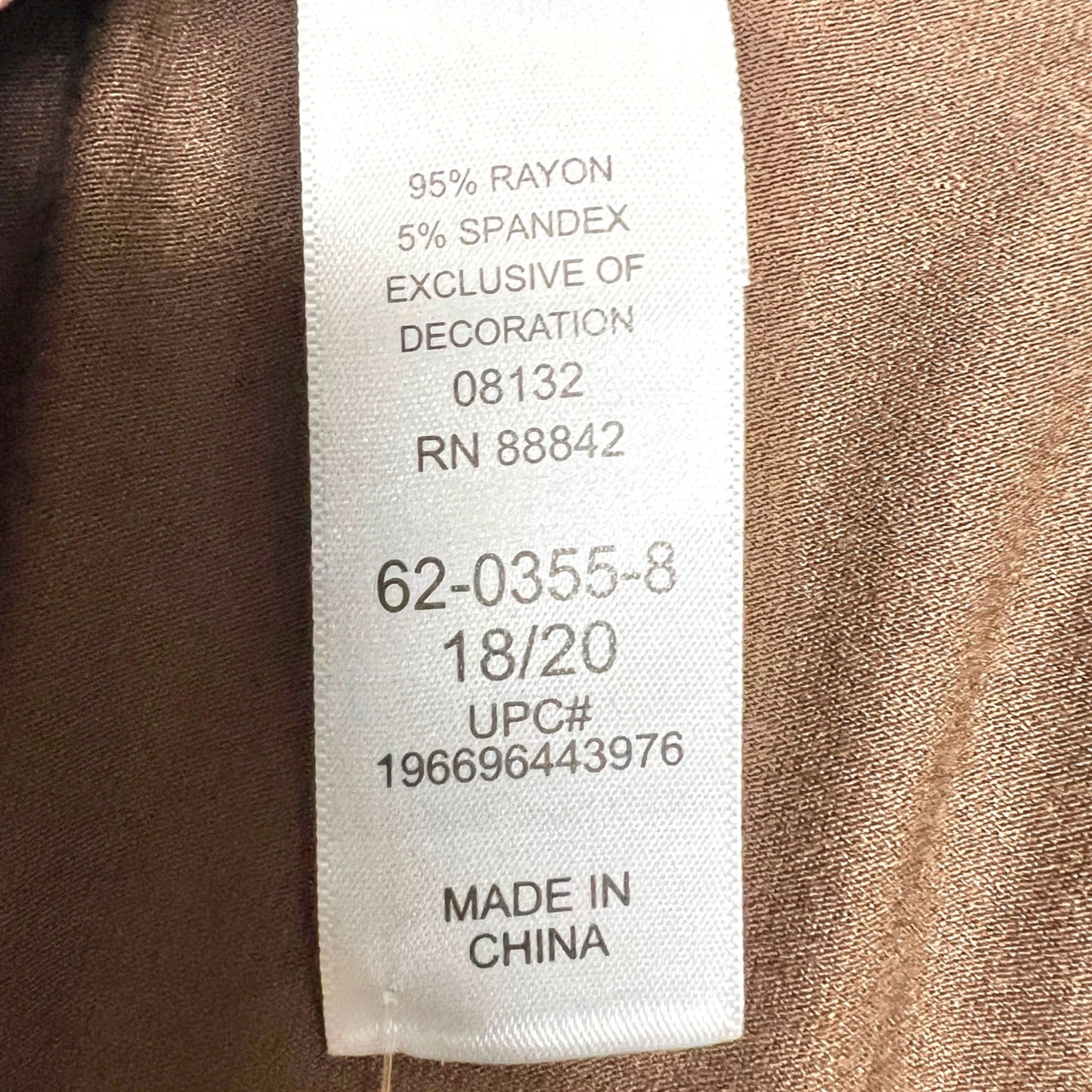 Swimsuits For All Cover-Up Dress 18/20 Brown Drawstring Waist Lace Hem Side Slit