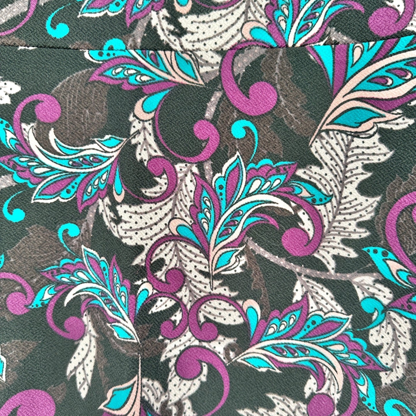 LuLaRoe Cassie Skirt Womens M Black w Purple Teal Gray Paisley NWT