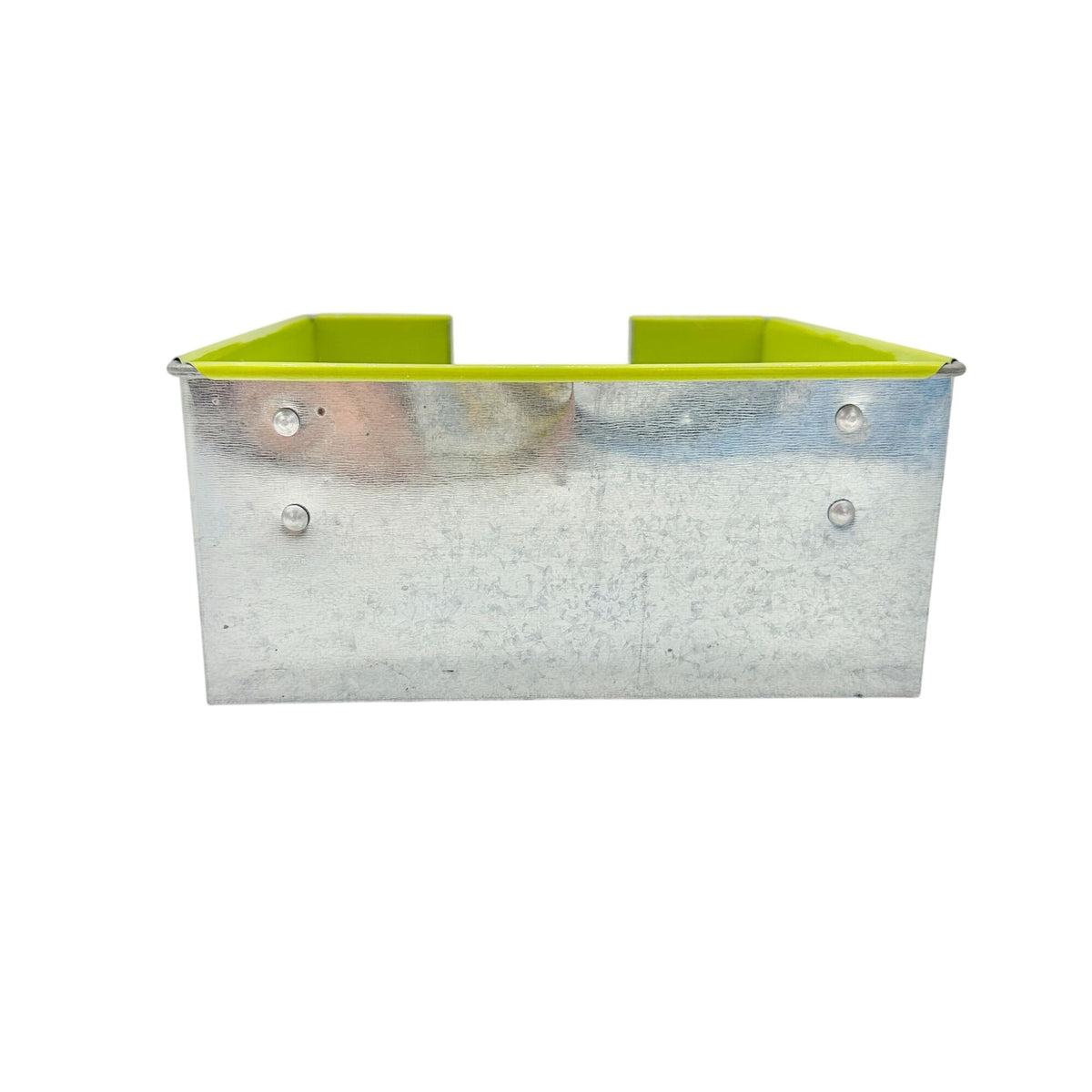 Napkin Holder Aluminum Silver and Neon Green 7 X 7 X 3.5 Durable Stylish Storage