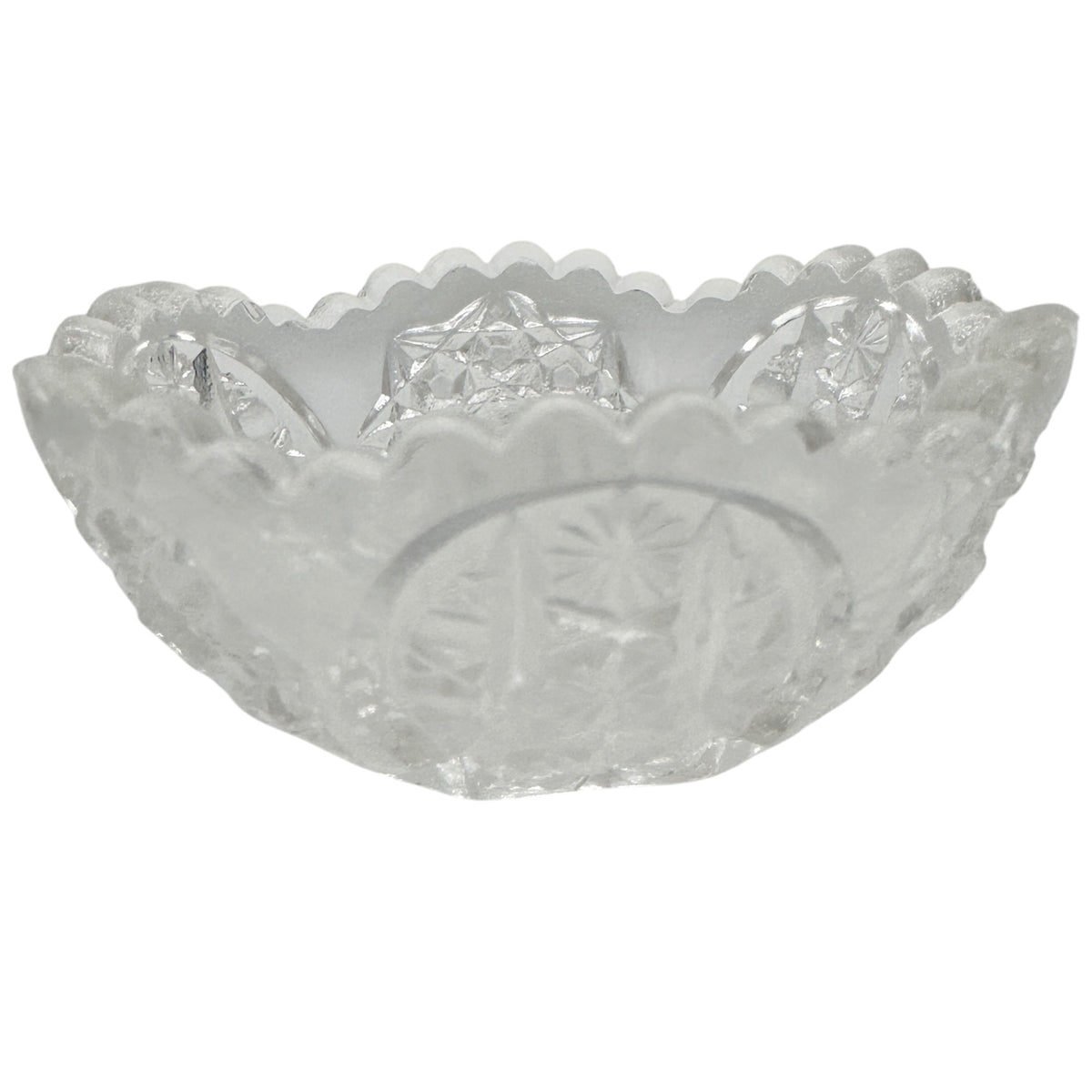Oval Star Crystal No 300 Berry Bowl 11 pc Set Textured Vintage Childs Tableware