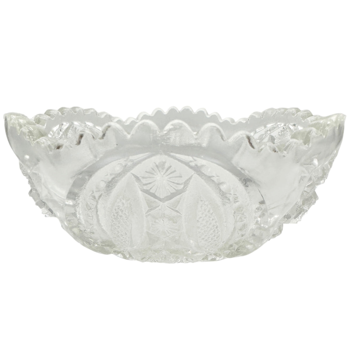 Oval Star Crystal No 300 Berry Bowl 11 pc Set Textured Vintage Childs Tableware