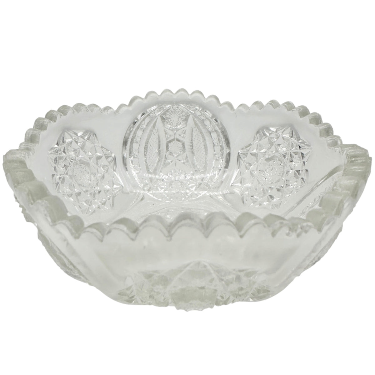 Oval Star Crystal No 300 Berry Bowl 11 pc Set Textured Vintage Childs Tableware
