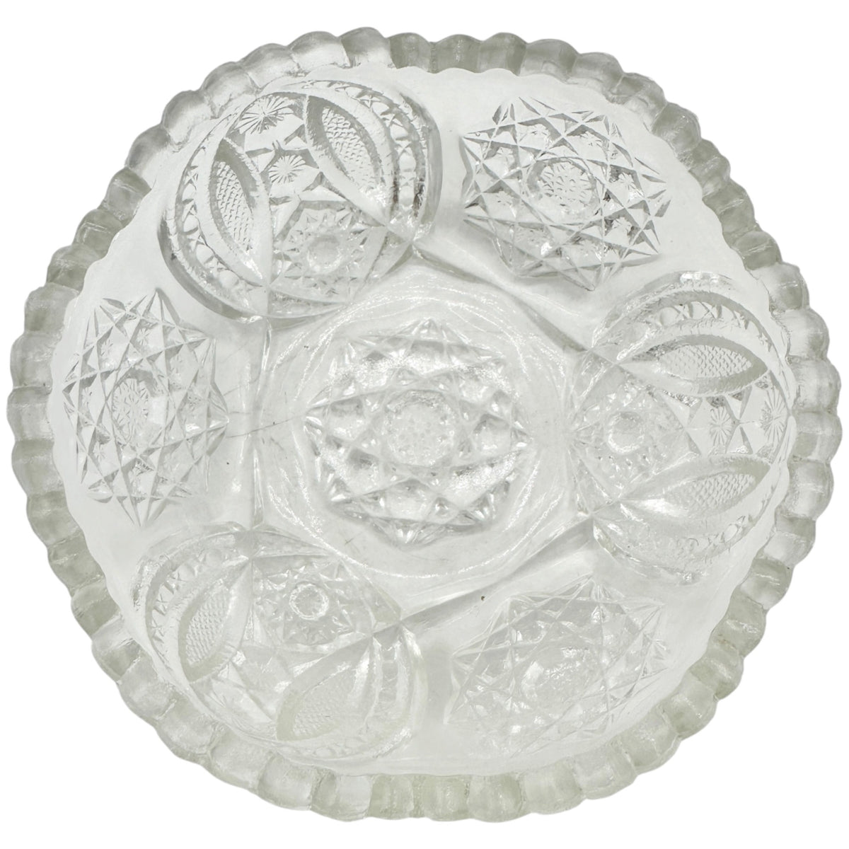 Oval Star Crystal No 300 Berry Bowl 11 pc Set Textured Vintage Childs Tableware