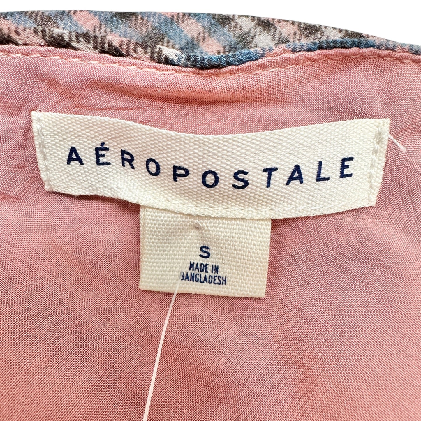 Aéropostale Womens Plaid Slip Dress S Dusty Rose and Blue Lined Rayon Polyester