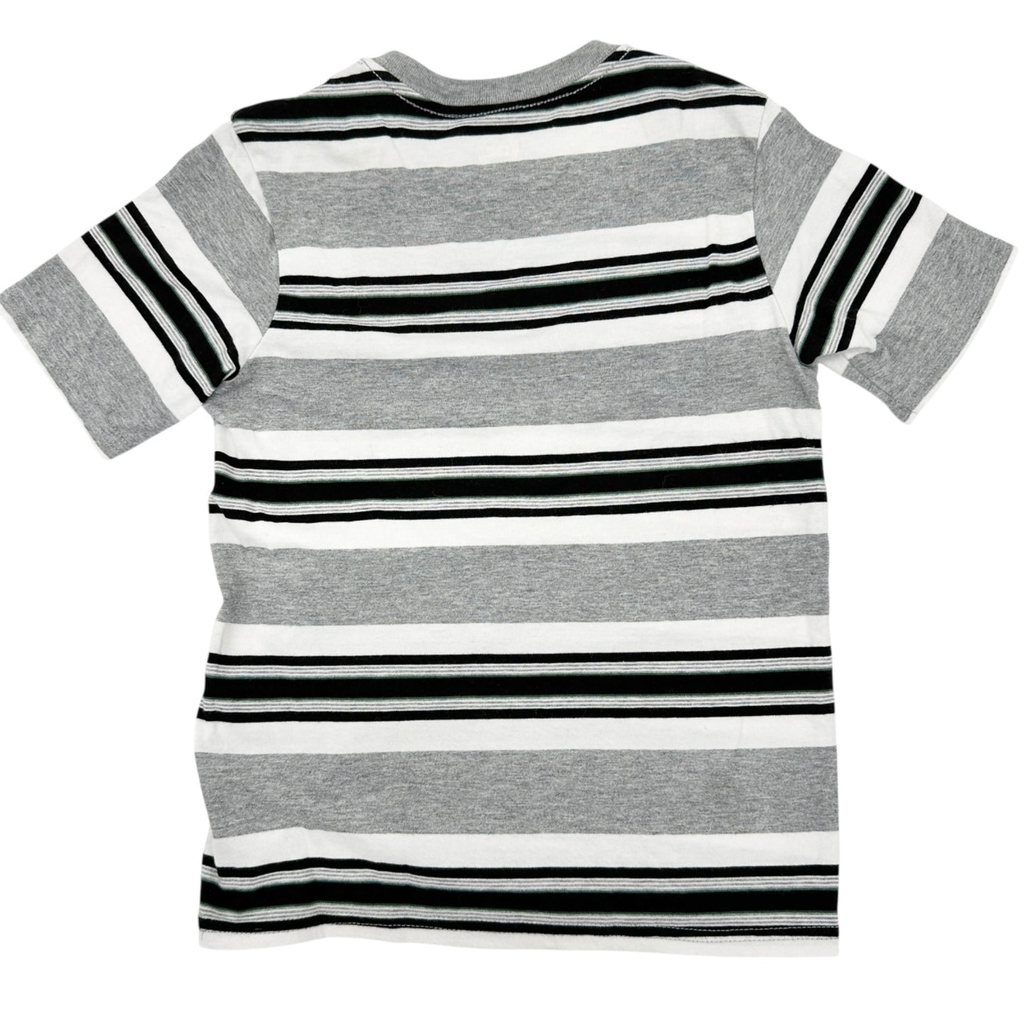 Wonder Nation Short Sleeve T-Shirt Youth M (8) White Gray Black Striped