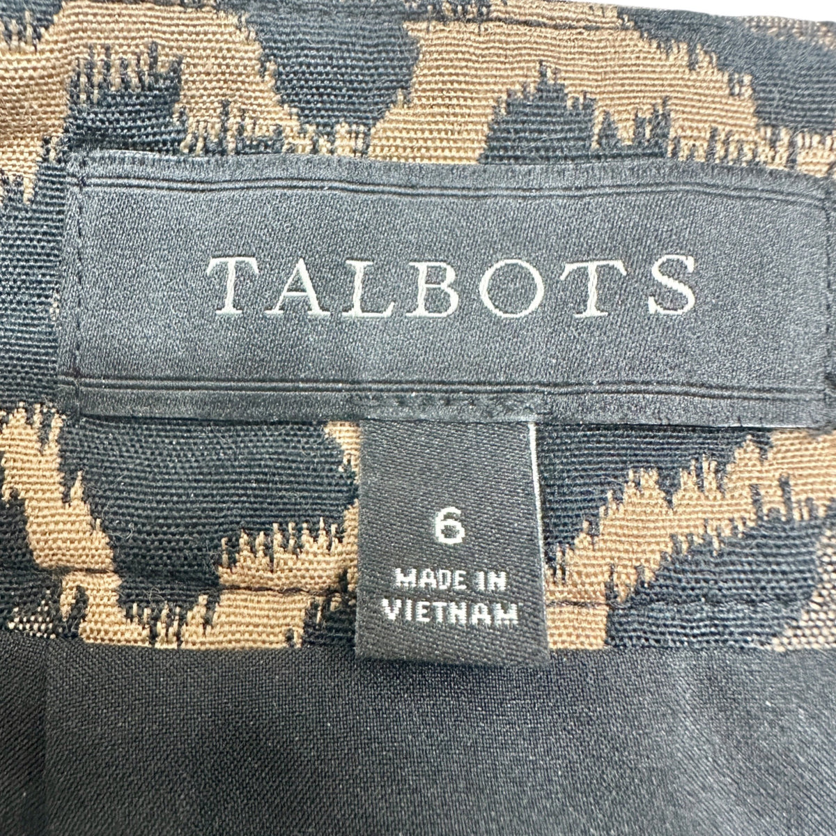 Talbots Pencil Skirt Womens Size 6 Leopard Print Pencil Cotton Blend Knee Length