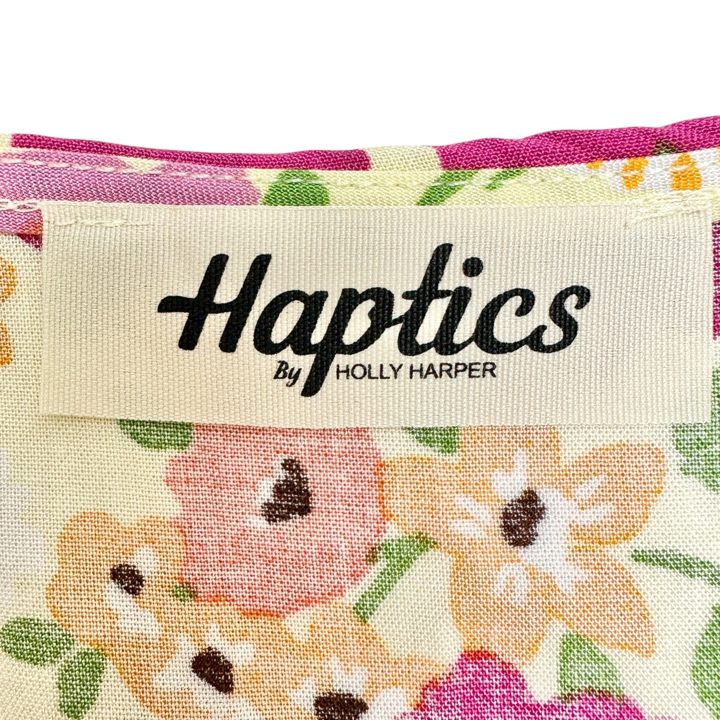 Haptics By Holly Harper Peasant Top Womens S Floral Print Lightweight 3/4 Sleeve
