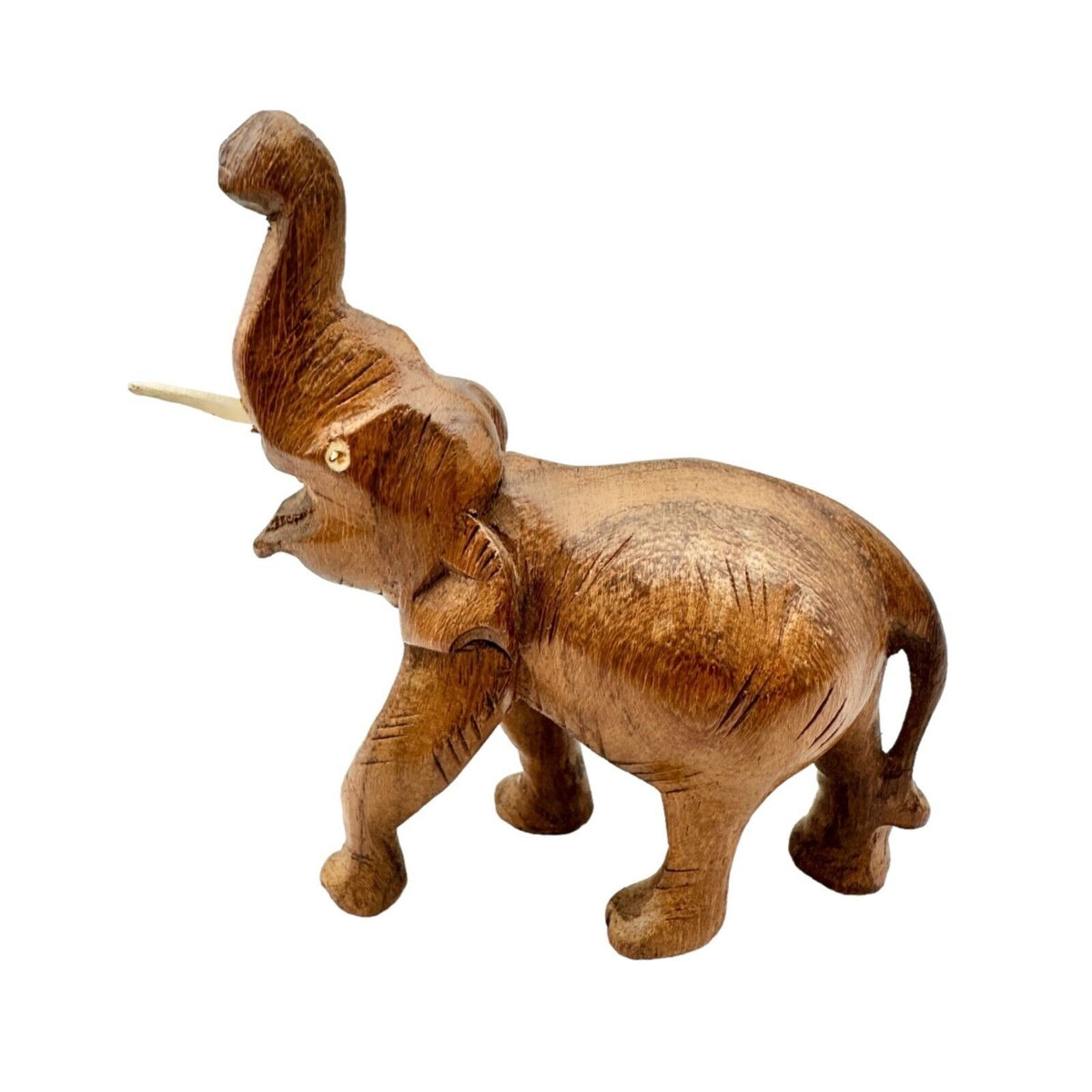 Set of 3 Wooden Animal Figures Elephant Ox Antelope Hand Carved in Kenya