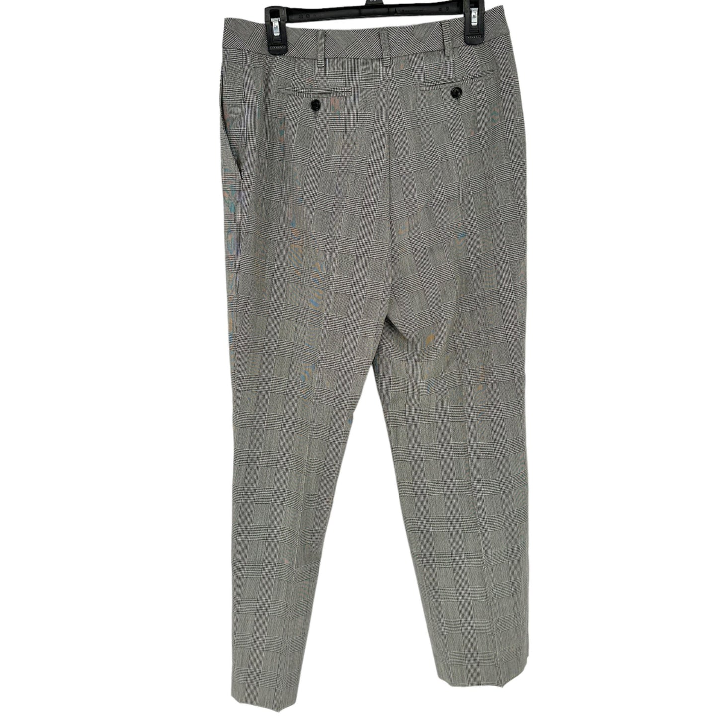 Brooks Brothers Pants Womens 10 Black Plaid Lined Pockets Button Zip Closure EUC