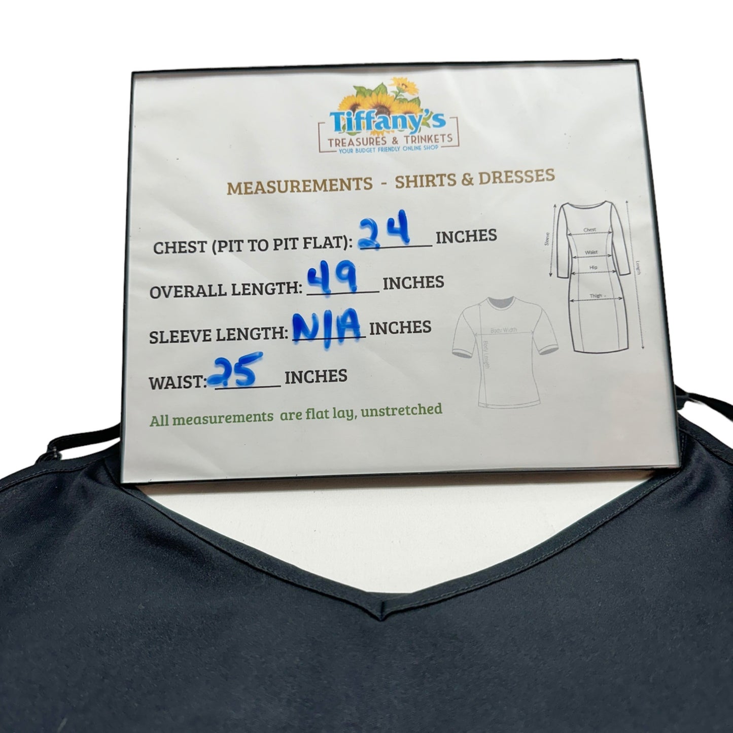 Denim 24/7 2pc Maxi Dress Womens 28W Black with Multicolor Geometric Pattern