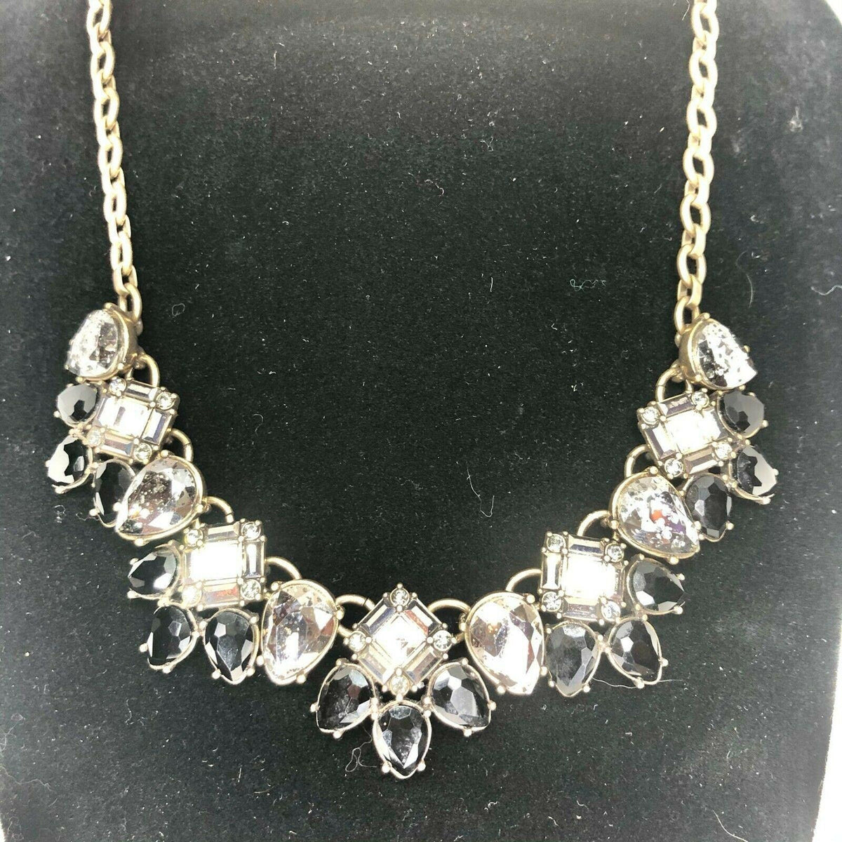 Chloe + Isabel Midnight Palace Collar Necklace Black Crystals EUC
