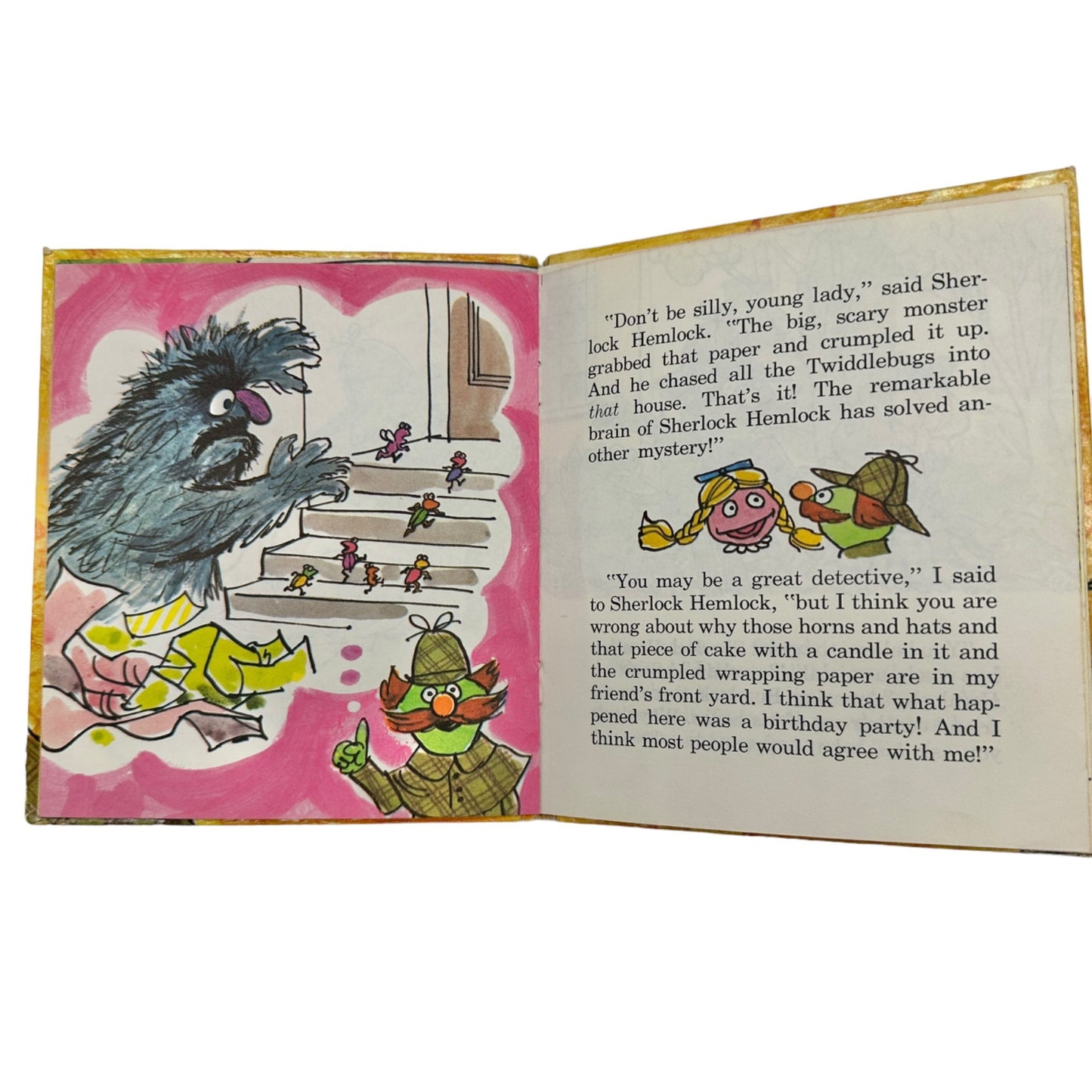 Sesame Street 1972 Sherlock Hemlock The Great Twiddleburg Mystery Hardcover Book