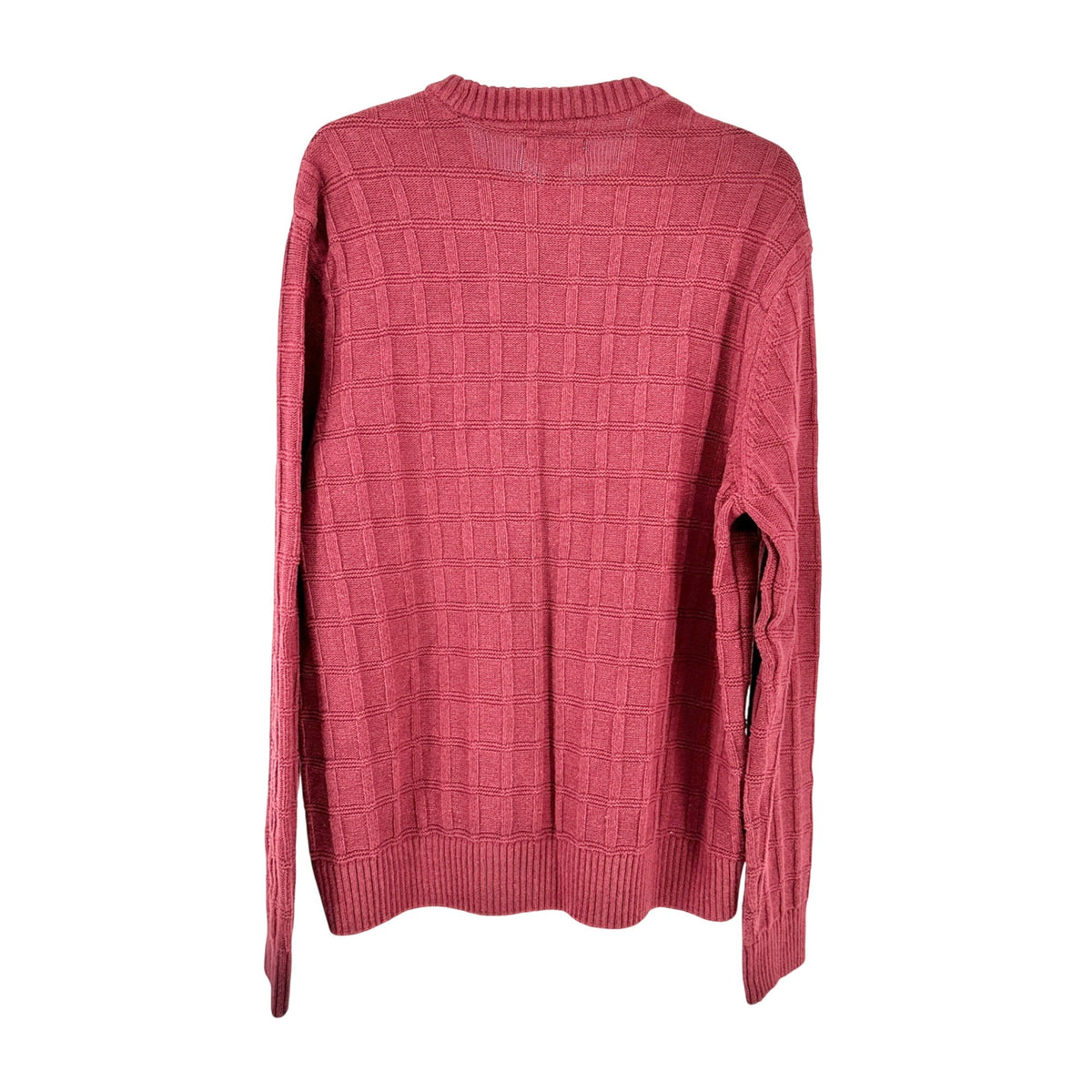 DKNY Sweater Mens XL Burgundy Textured LS Crewneck Recycled Cotton Blend NWT