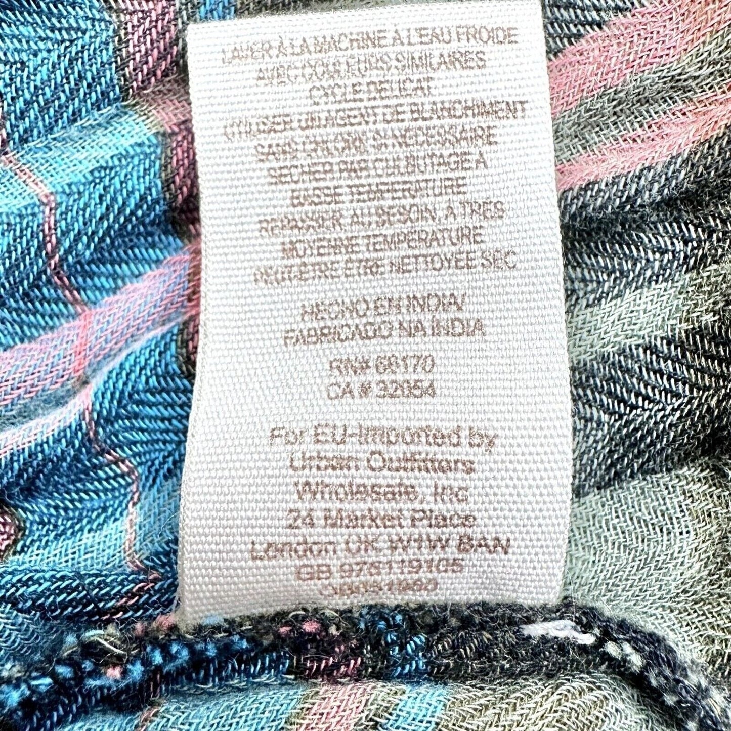 Free People Oversized Plaid Button-Down Shirt With Multi-Pattern Design & Pocket