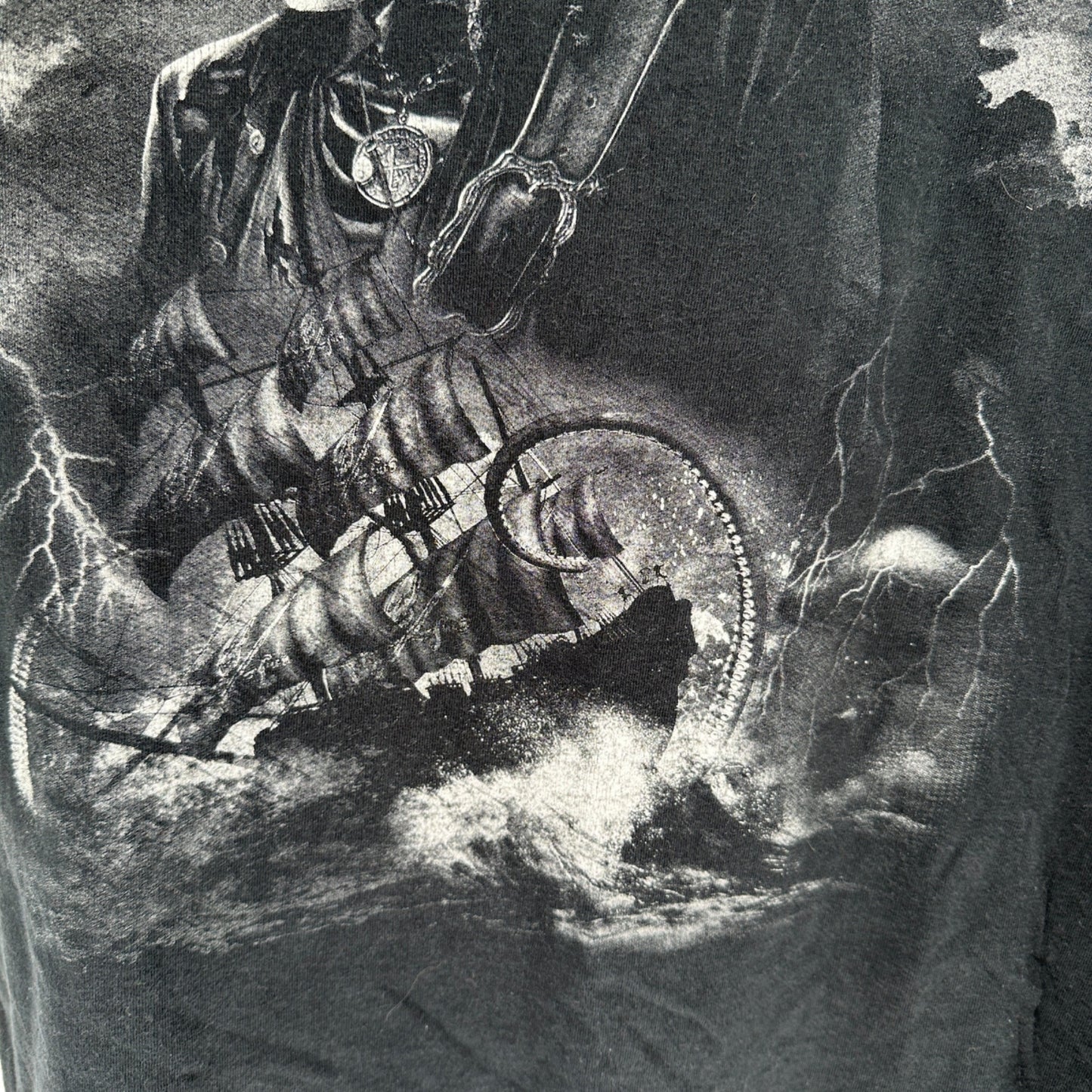 Gildan Heavy Cotton T-Shirt XL Black Pirate Skull Graphic Ocean City MD