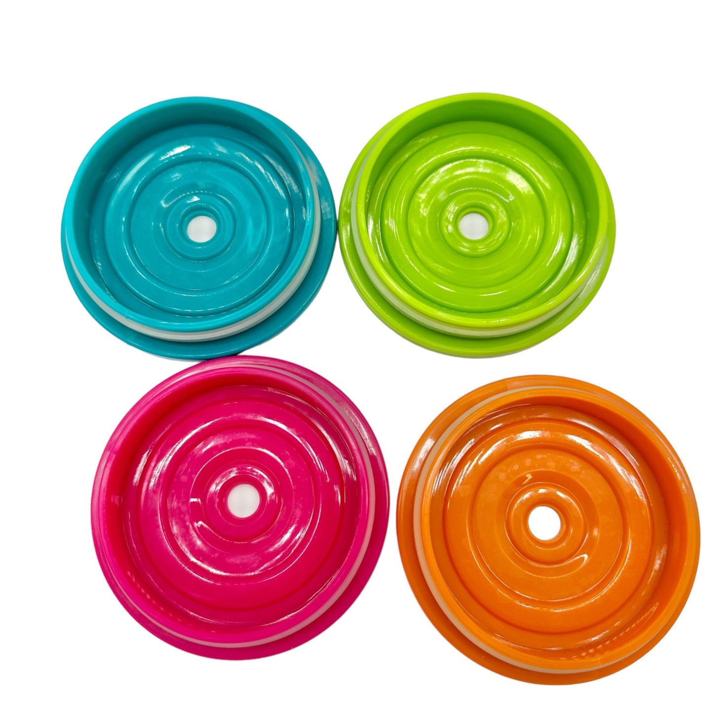 Plastic Wine Glasses with Lids Set of 4 Multicolor Striped & Chevron Designs