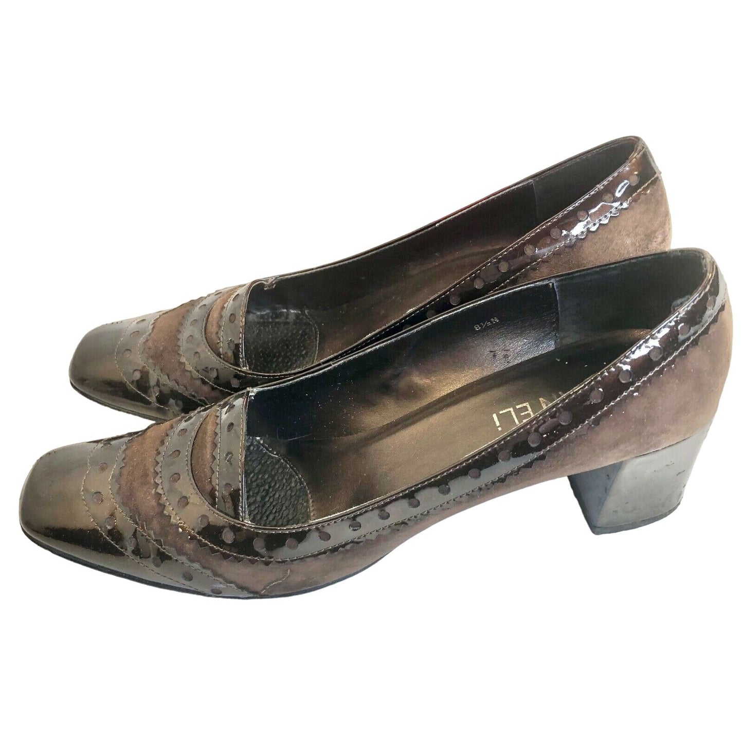 Vintage VANELi Realyna Tmoro Suede/PT Wingtip Women's Pumps 8 1/2 N