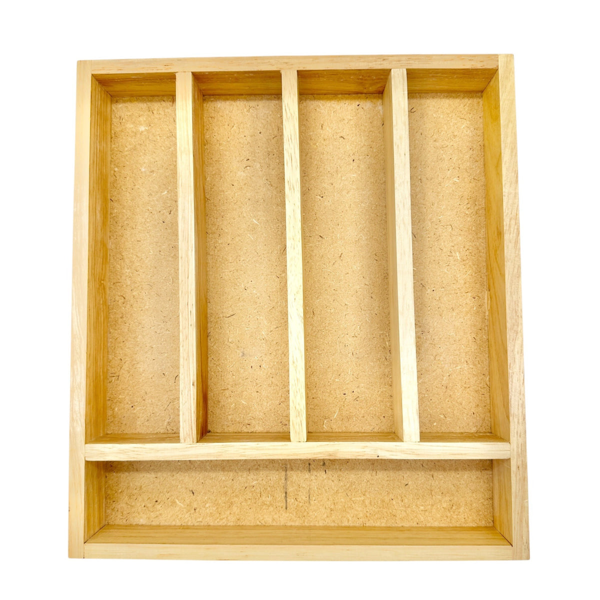 Set Of 2 Wooden Cutlery Trays With Dividers For Organizing Flatware Utensils