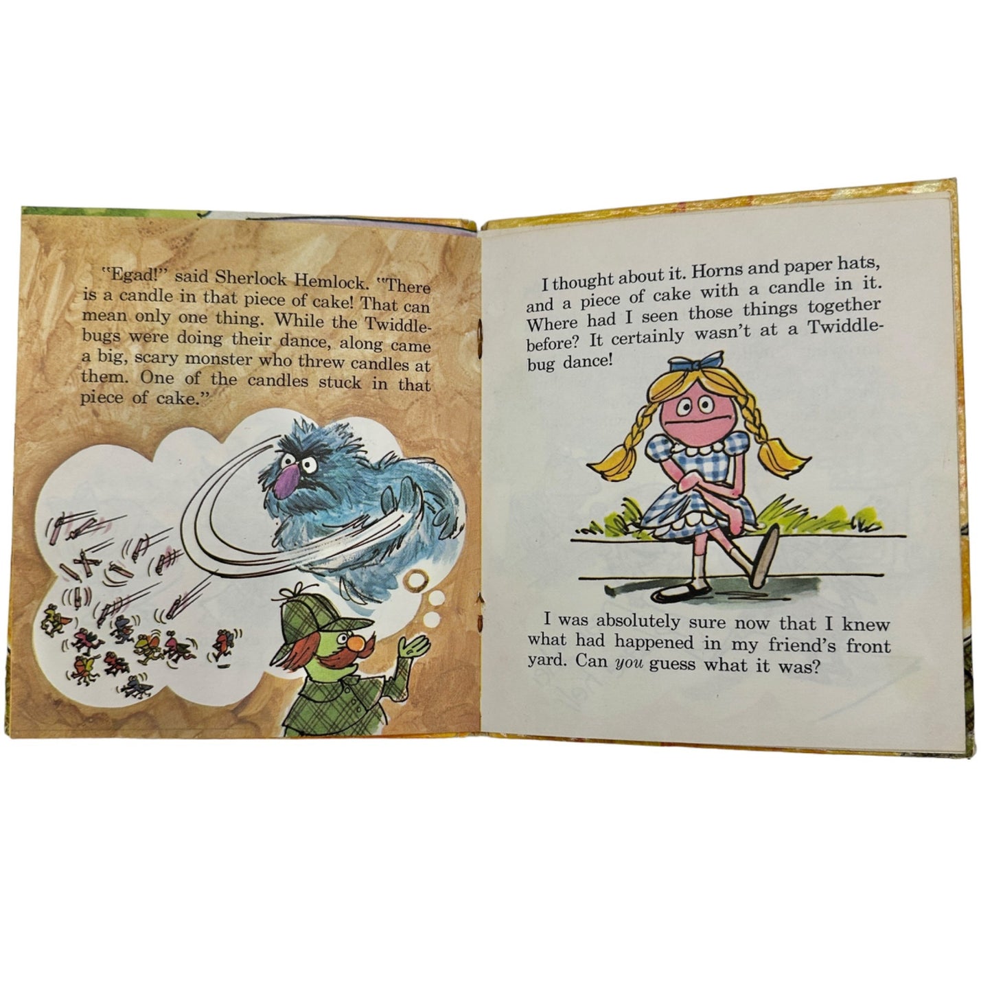 Sesame Street 1972 Sherlock Hemlock The Great Twiddleburg Mystery Hardcover Book