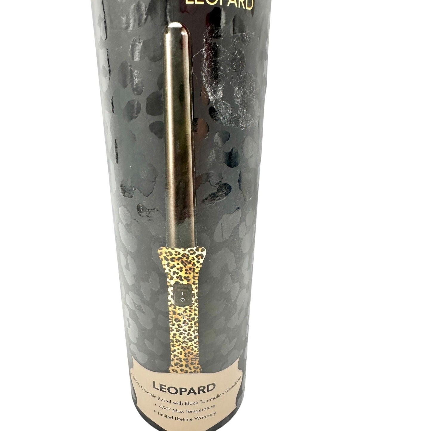 Fahrenheit Curling Wand Leopard Ceramic Barrel Tourmaline NEW open box