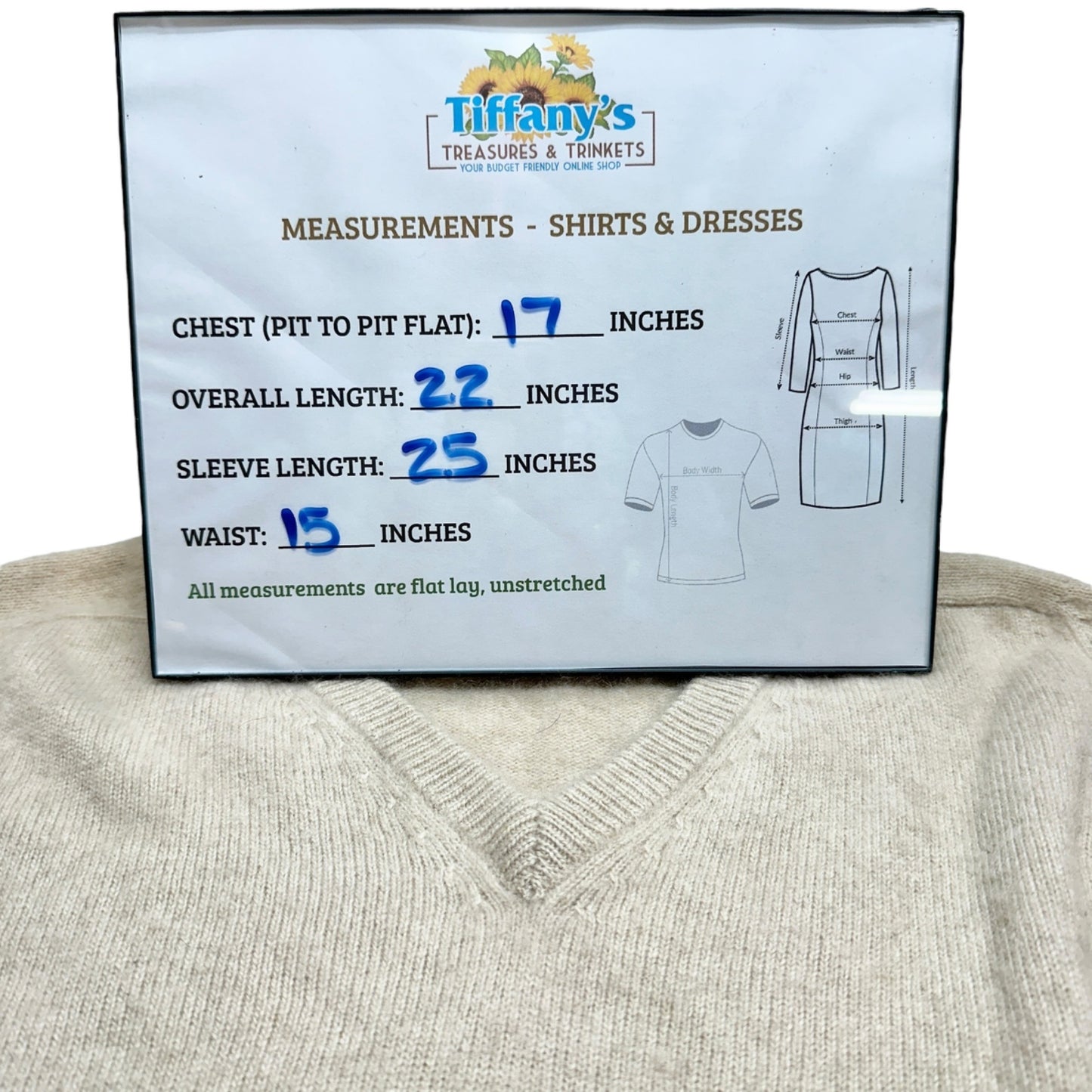 Preswick & Moore Cashmere Sweater Womens Small Camel Vneck Long Sleeve