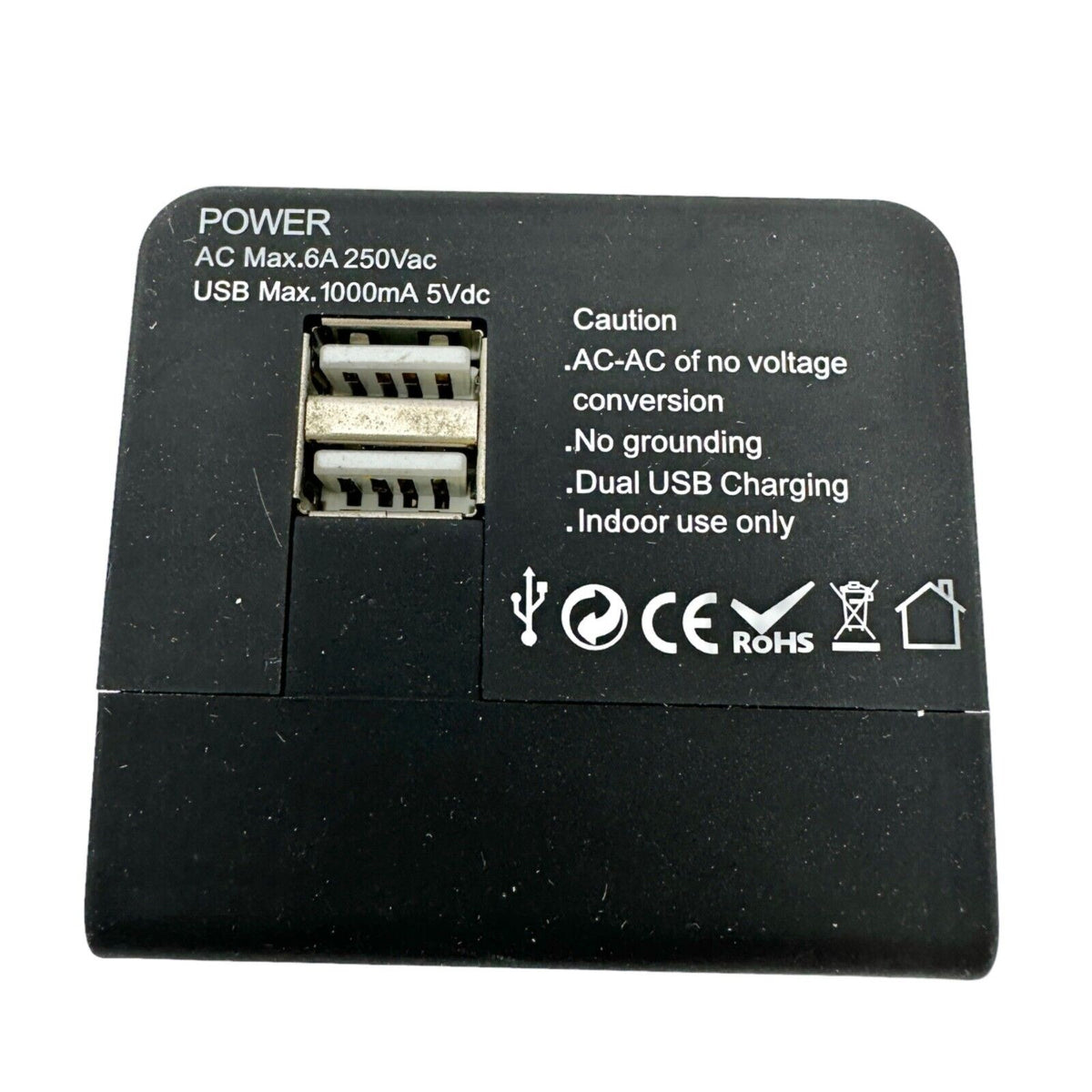 Multi-Nation Travel Adapter with USB Charger Black NEW UK Europe USA Australia