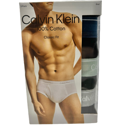 Calvin Klein Mens Briefs 2XL 3 Pack Cotton Classic Fit Black NIB