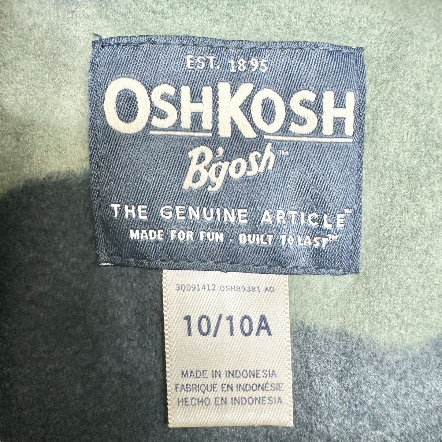 Oshkosh Bgosh Pullover Boys 10/10A Camo Half-Zip Fleece Sweatshirt Black Green