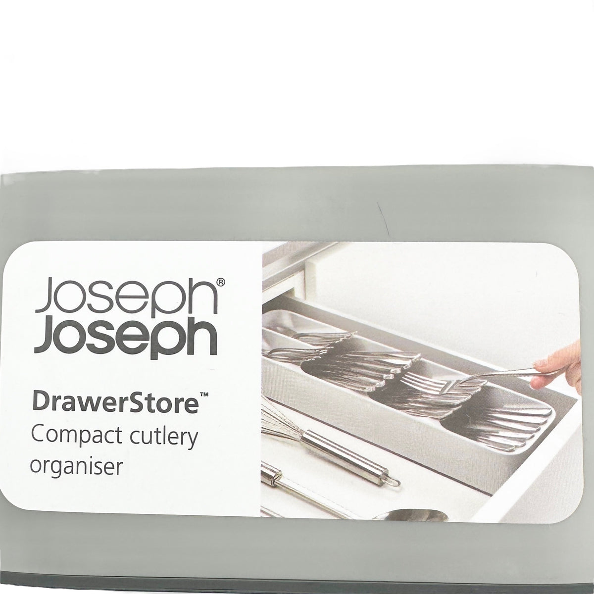 Joseph DrawerStore Compact Cutlery Organizer 16 x 4 x 2 Gray EUC