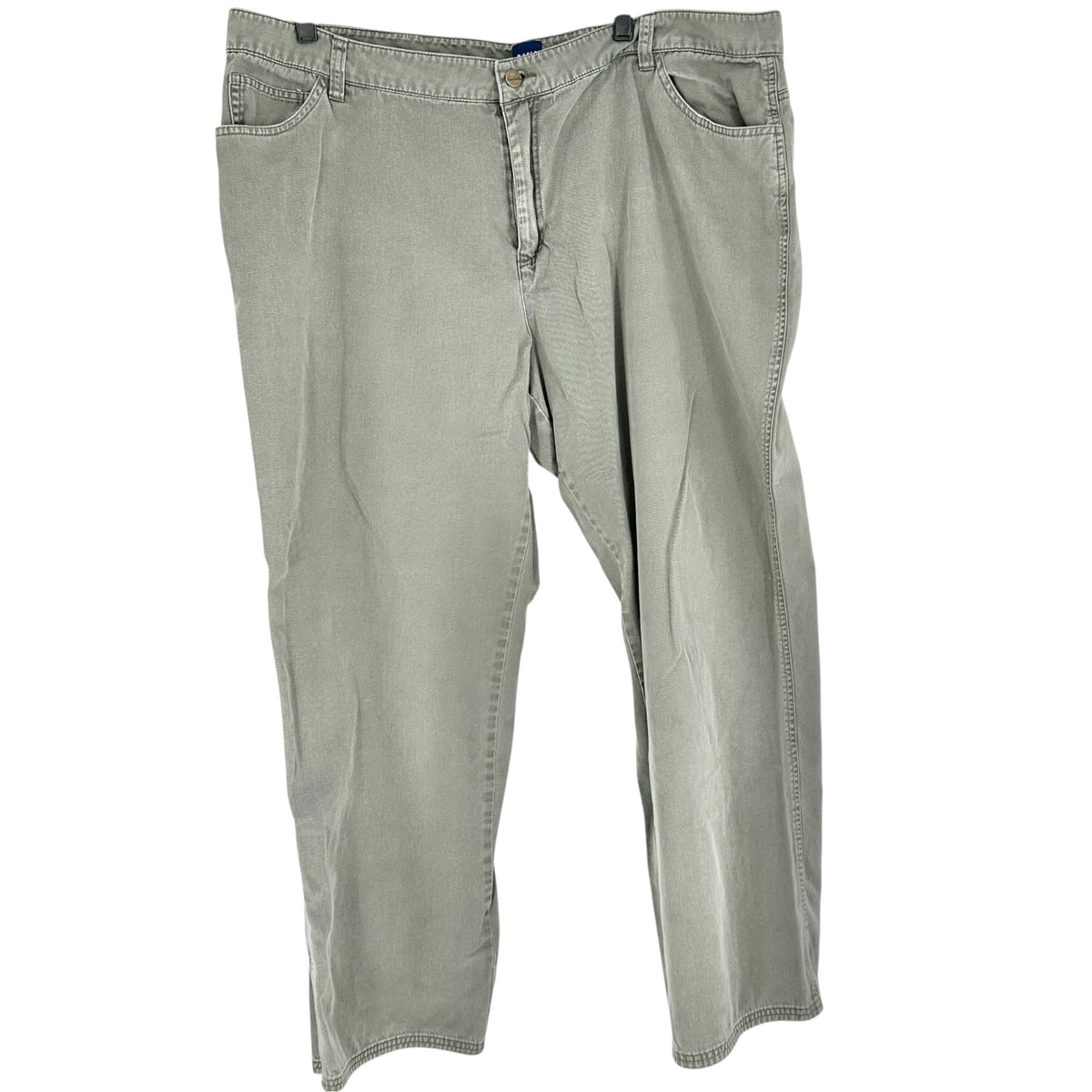 Basic Editions Pants Womens 22W Stone Gray Cotton Casual Relaxed Fit